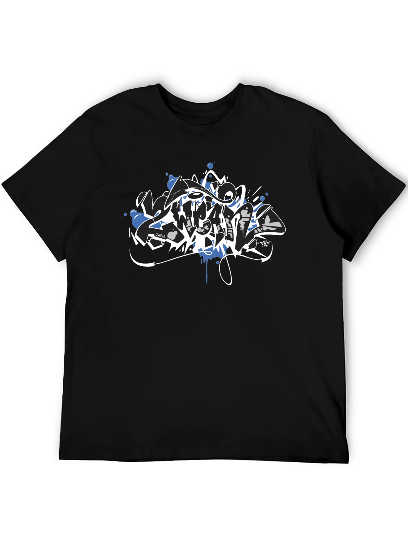 Black Tee with Graffiti Style Graphic