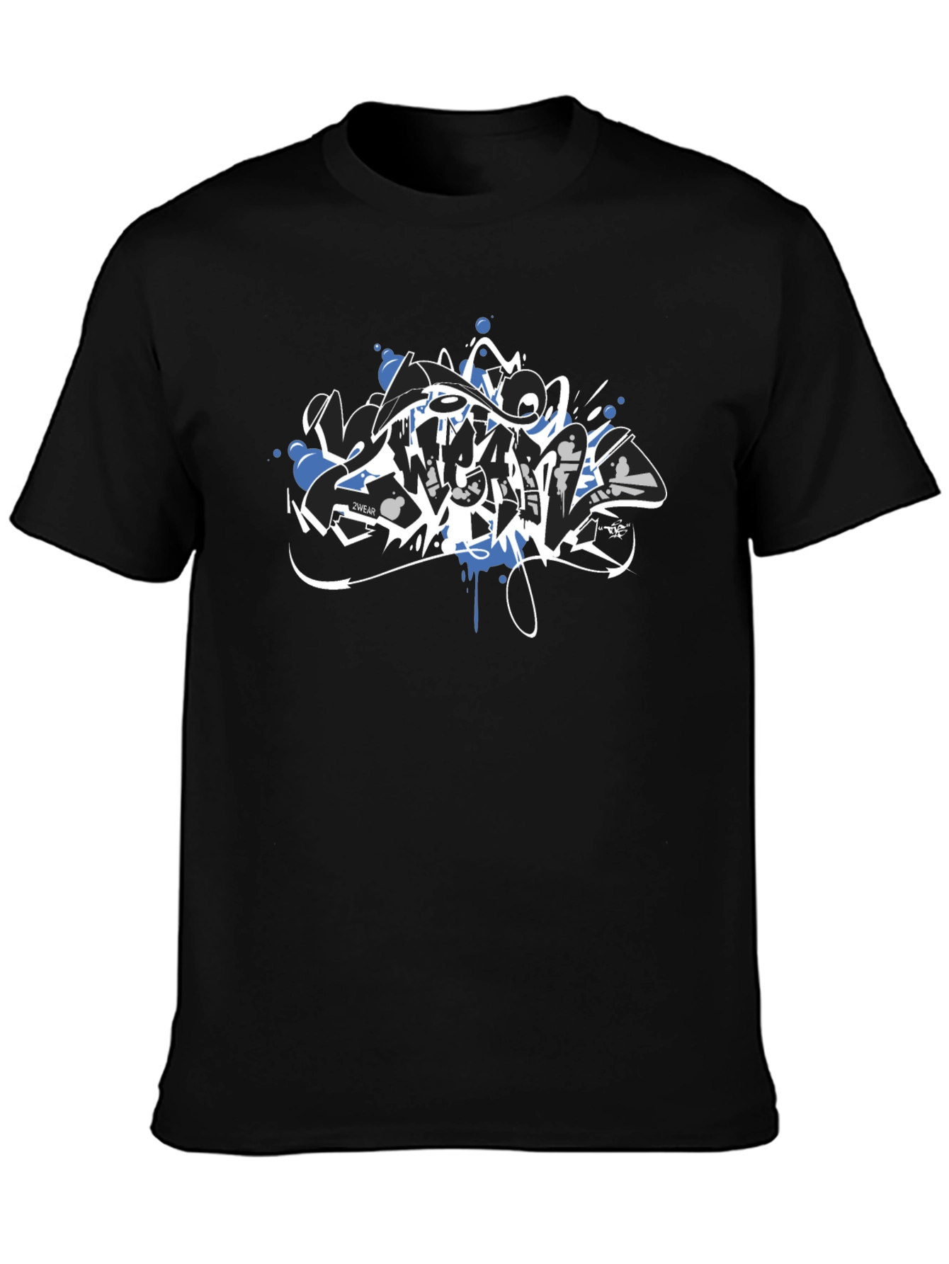 Black Tee with Graffiti Style Graphic