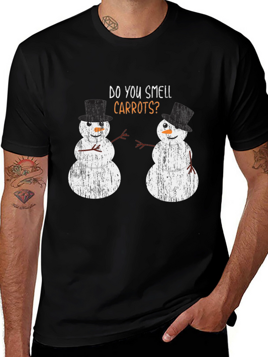Funny Snowman Carrots Holiday T-Shirt