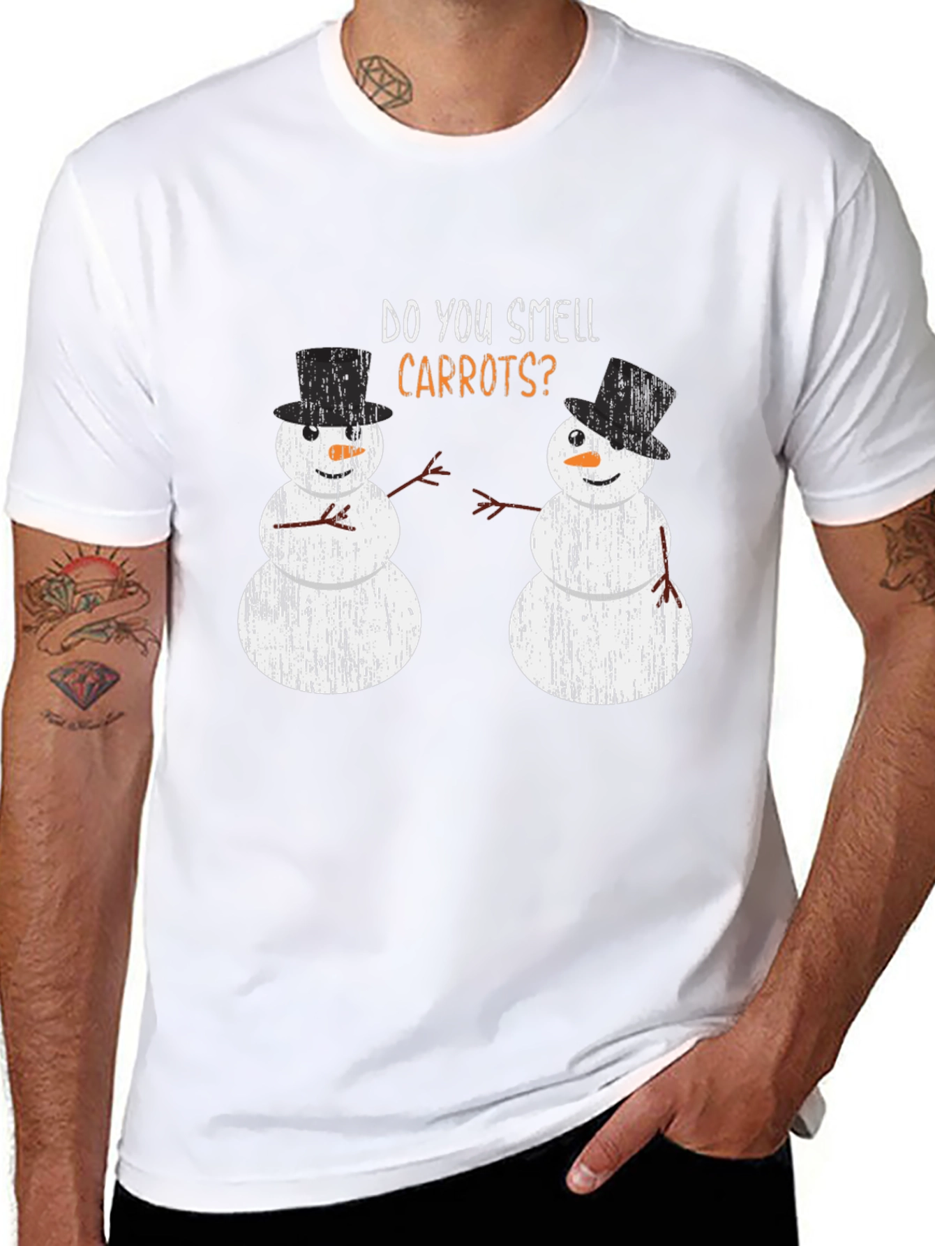 Funny Snowman Carrots Holiday T-Shirt