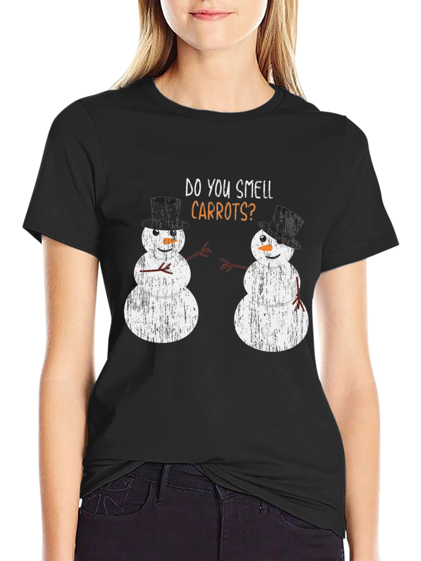Funny Snowman Carrots Holiday T-Shirt