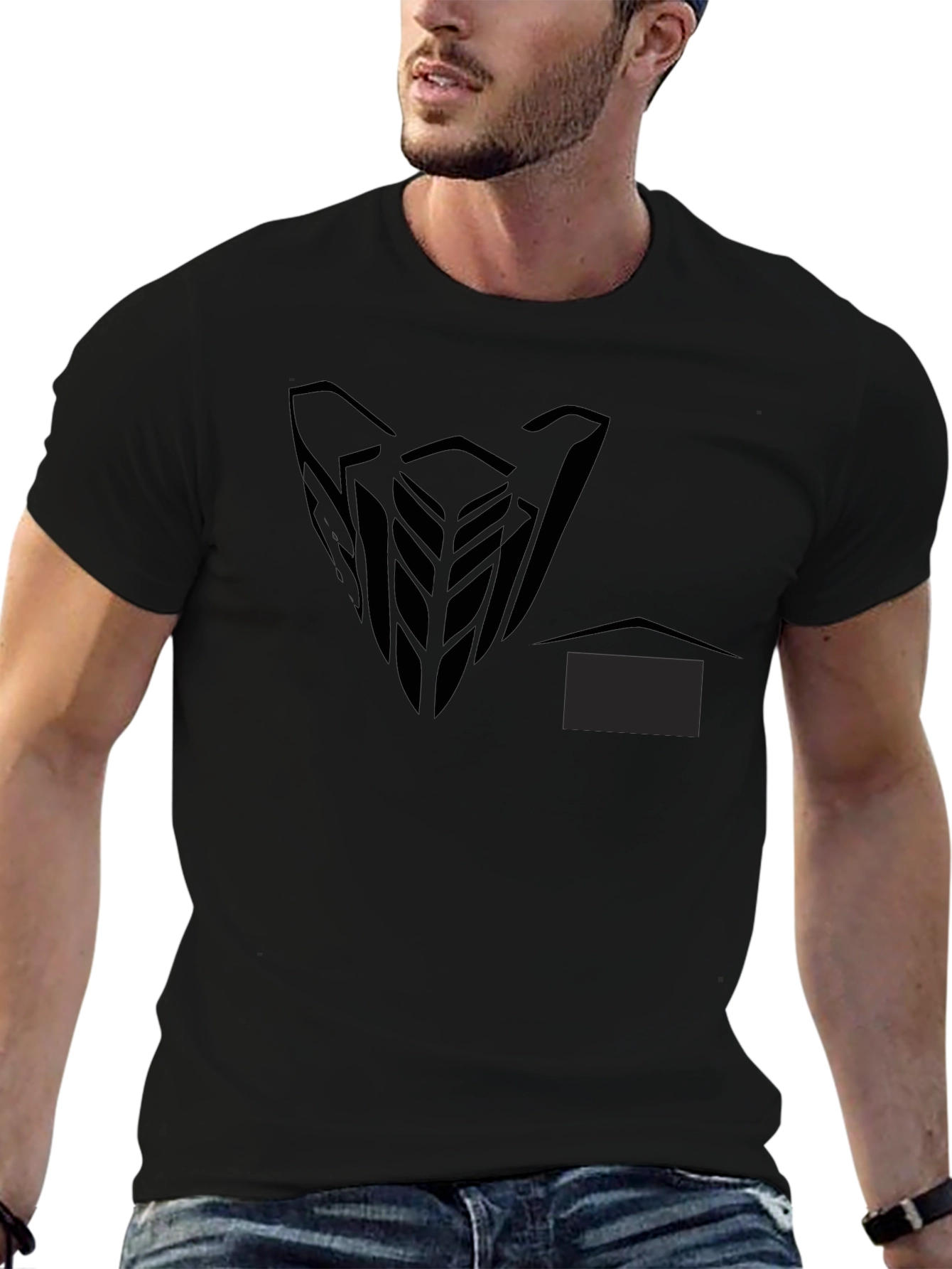 Mens Black Graphic Print Short Sleeve T-Shirt