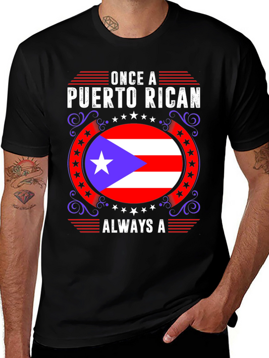 Puerto Rican Pride Graphic T-Shirt - Mens Black Tee