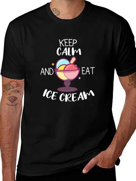 Keep Calm and Eat Ice Cream Graphic T-Shirt