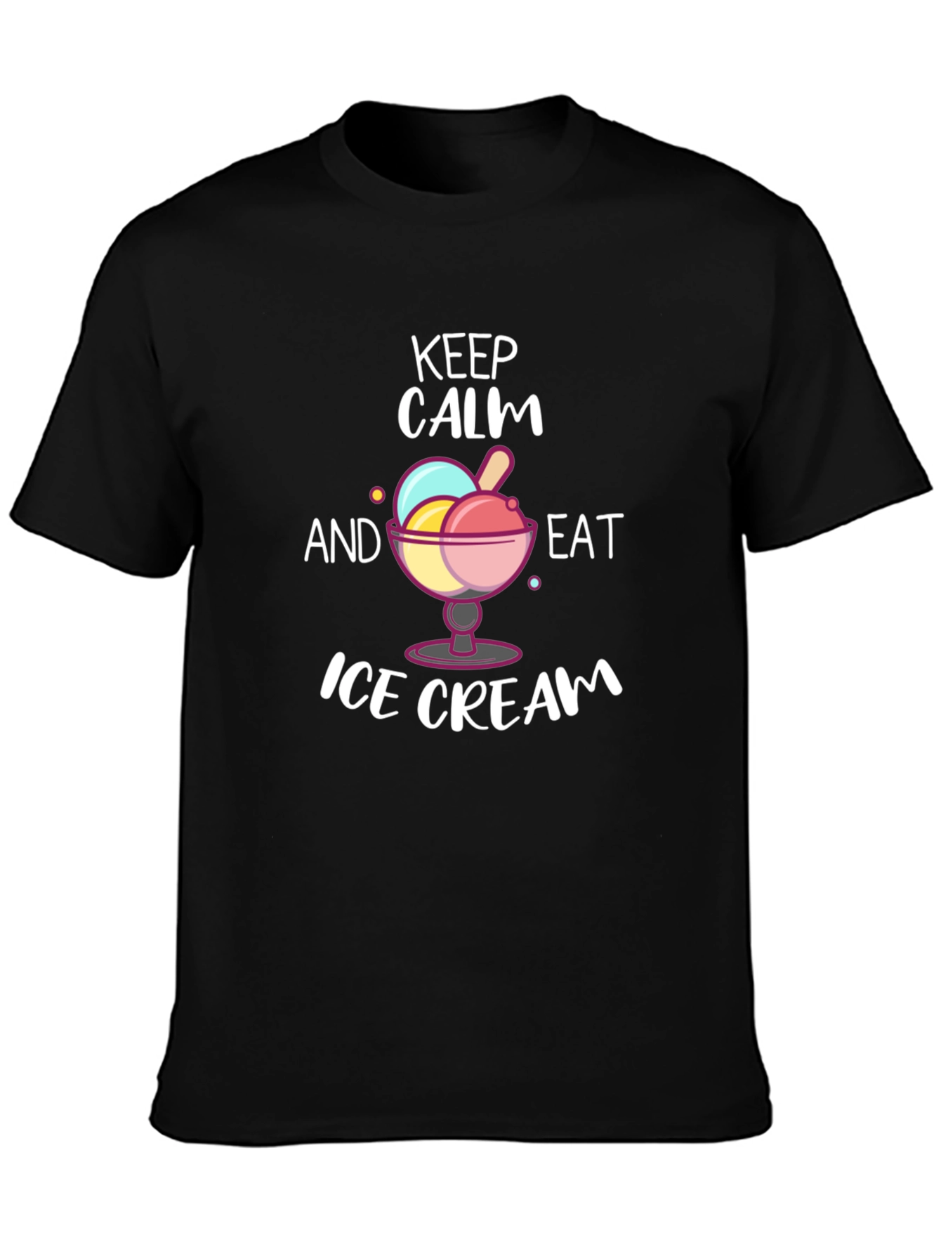 Keep Calm and Eat Ice Cream Graphic T-Shirt