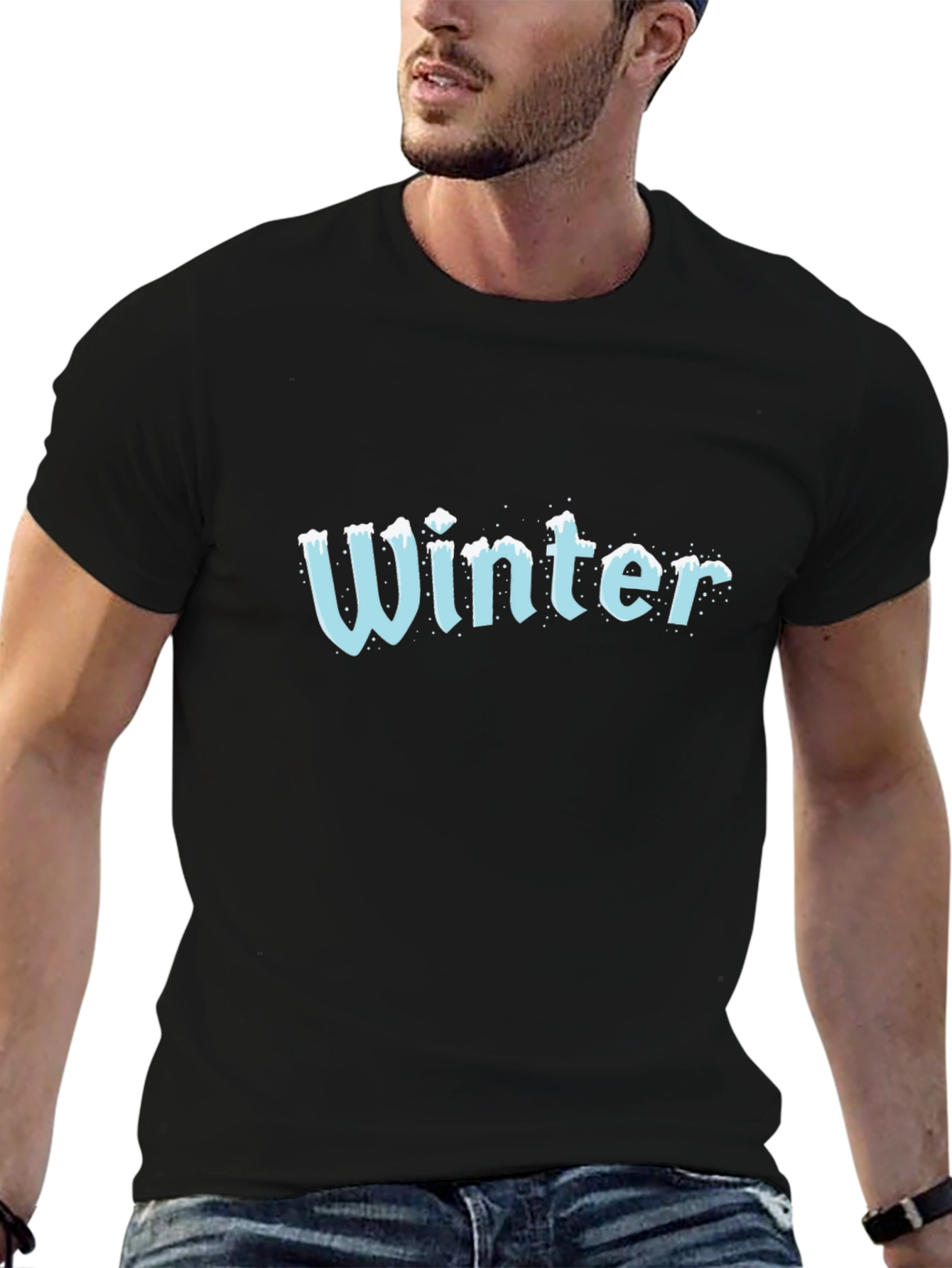 Winter Graphic Black T-Shirt