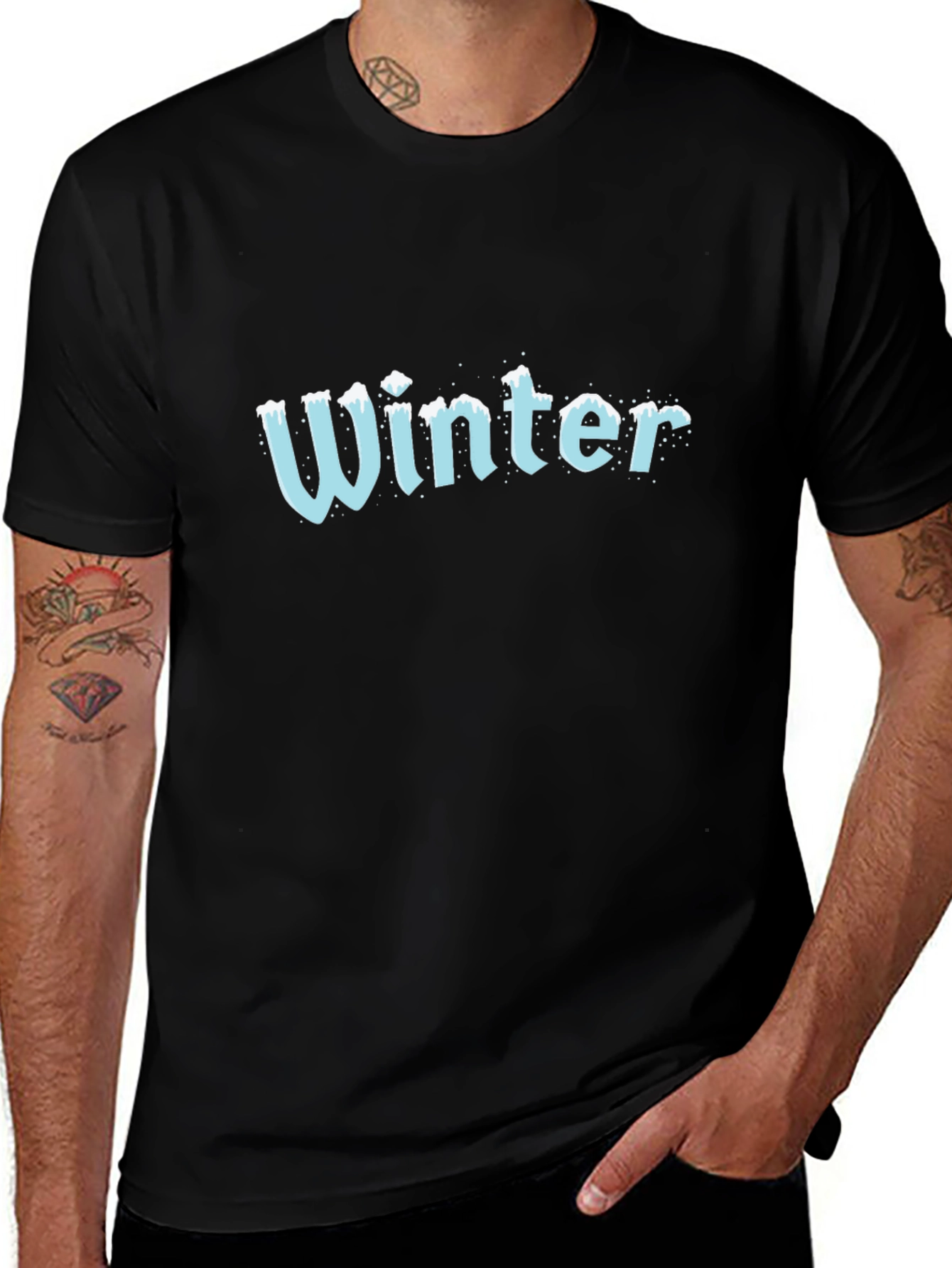 Winter Graphic Black T-Shirt