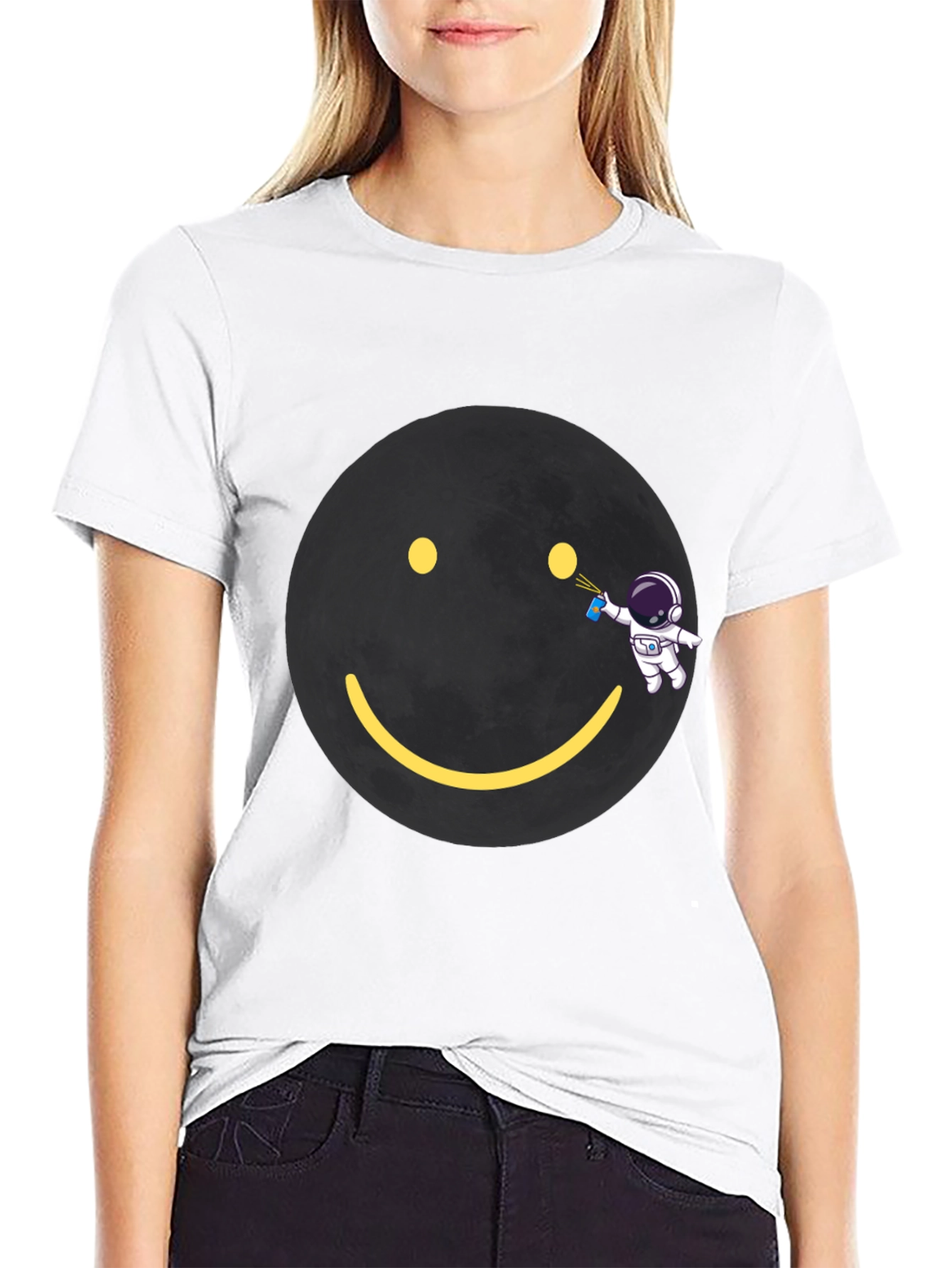 Astronaut Graffiti Smiley Face T-Shirt