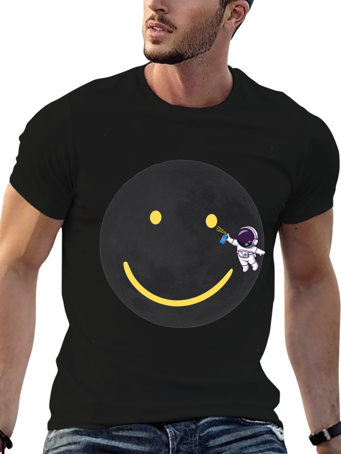 Astronaut Graffiti Smiley Face T-Shirt