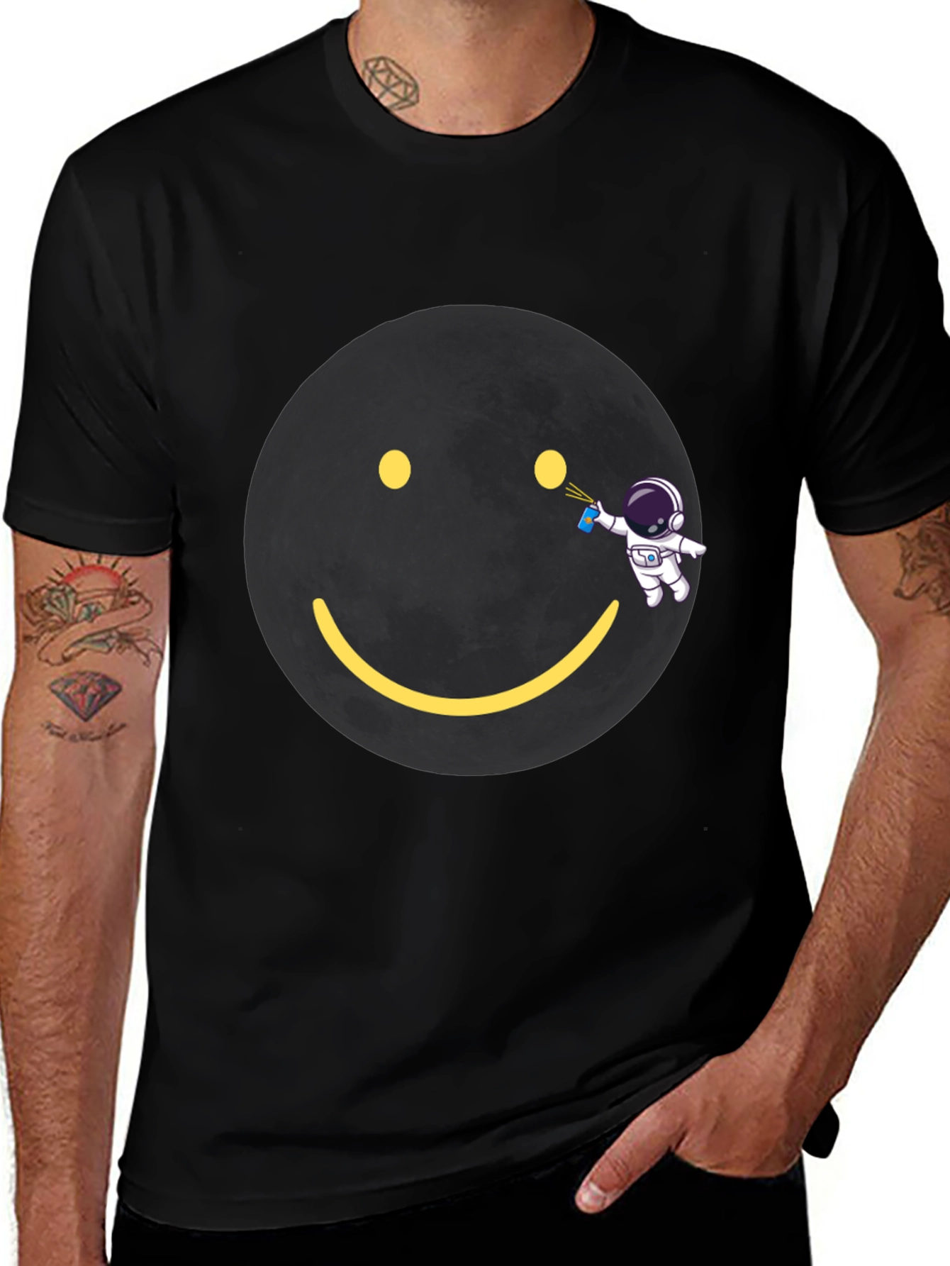 Astronaut Graffiti Smiley Face T-Shirt