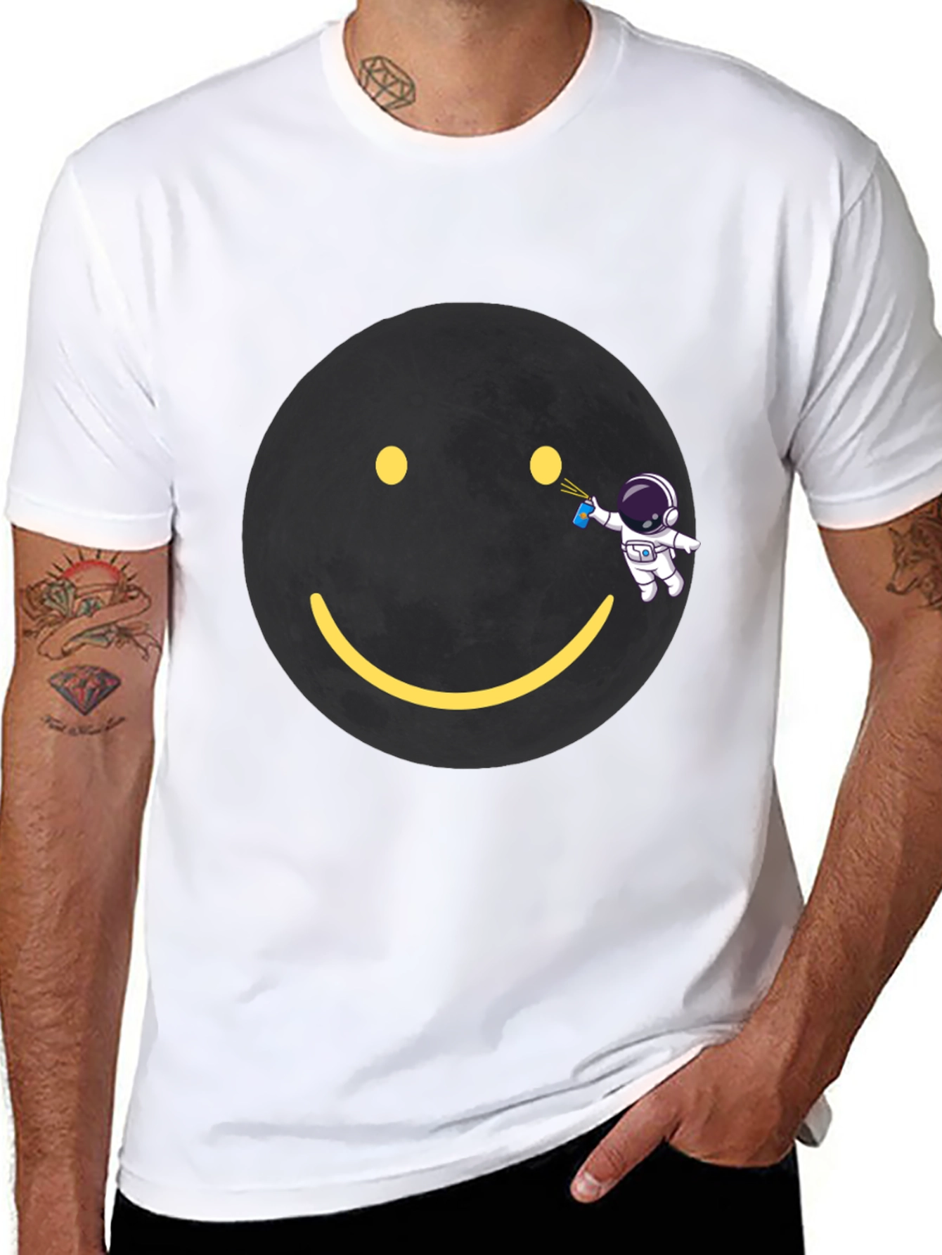 Astronaut Graffiti Smiley Face T-Shirt