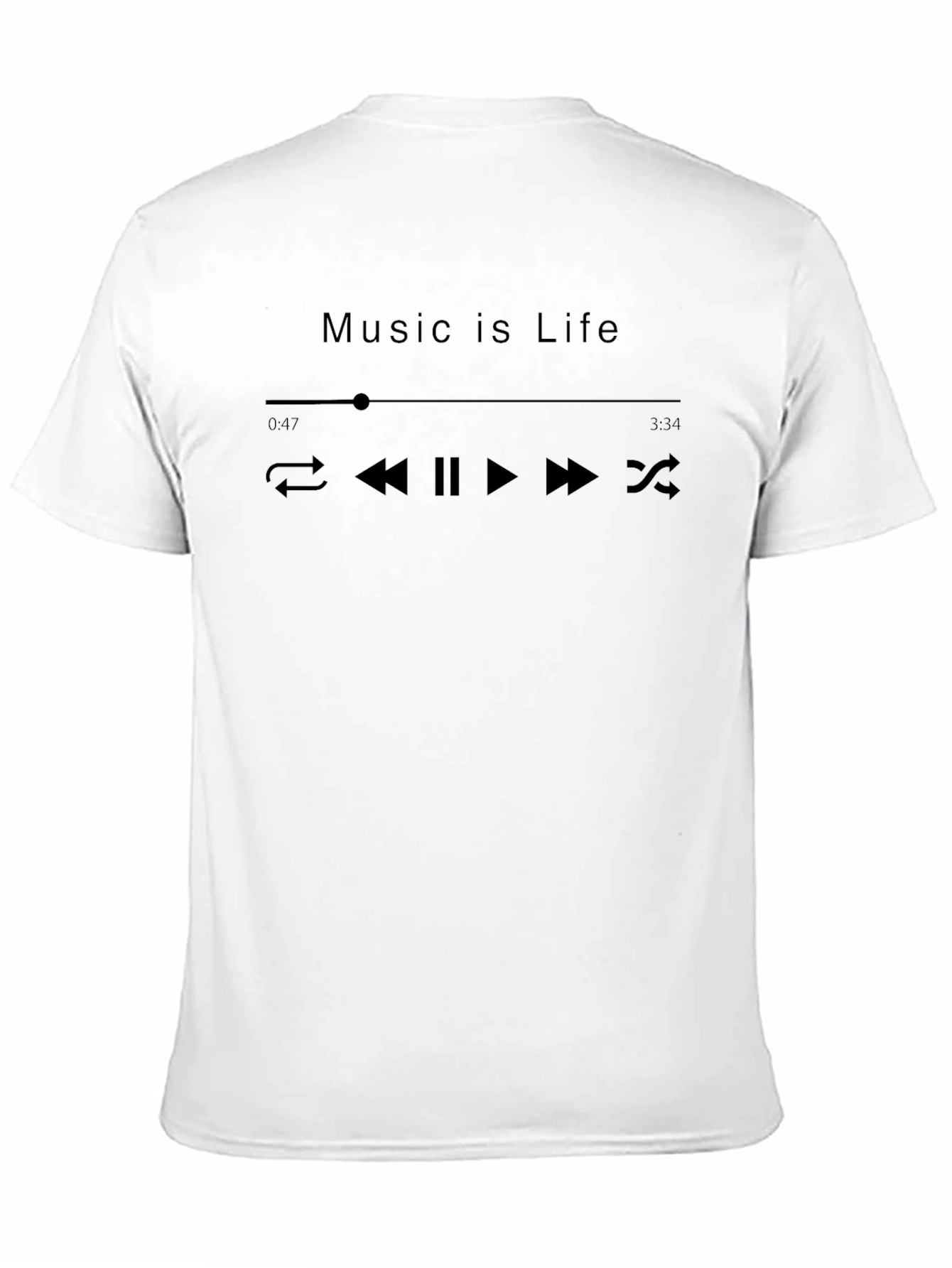 Music is Life Graphic T-Shirt - Black