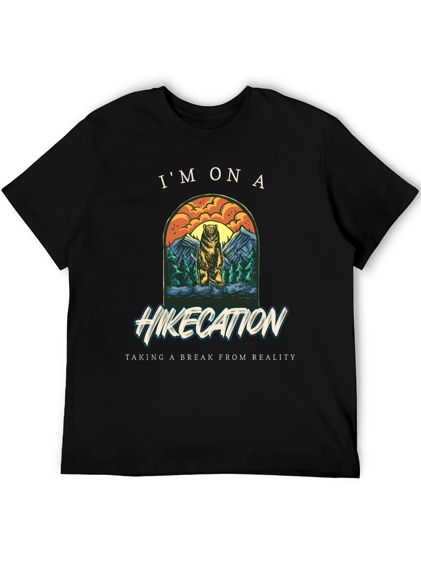 Hikecation Bear Graphic Tee - Nature Adventure