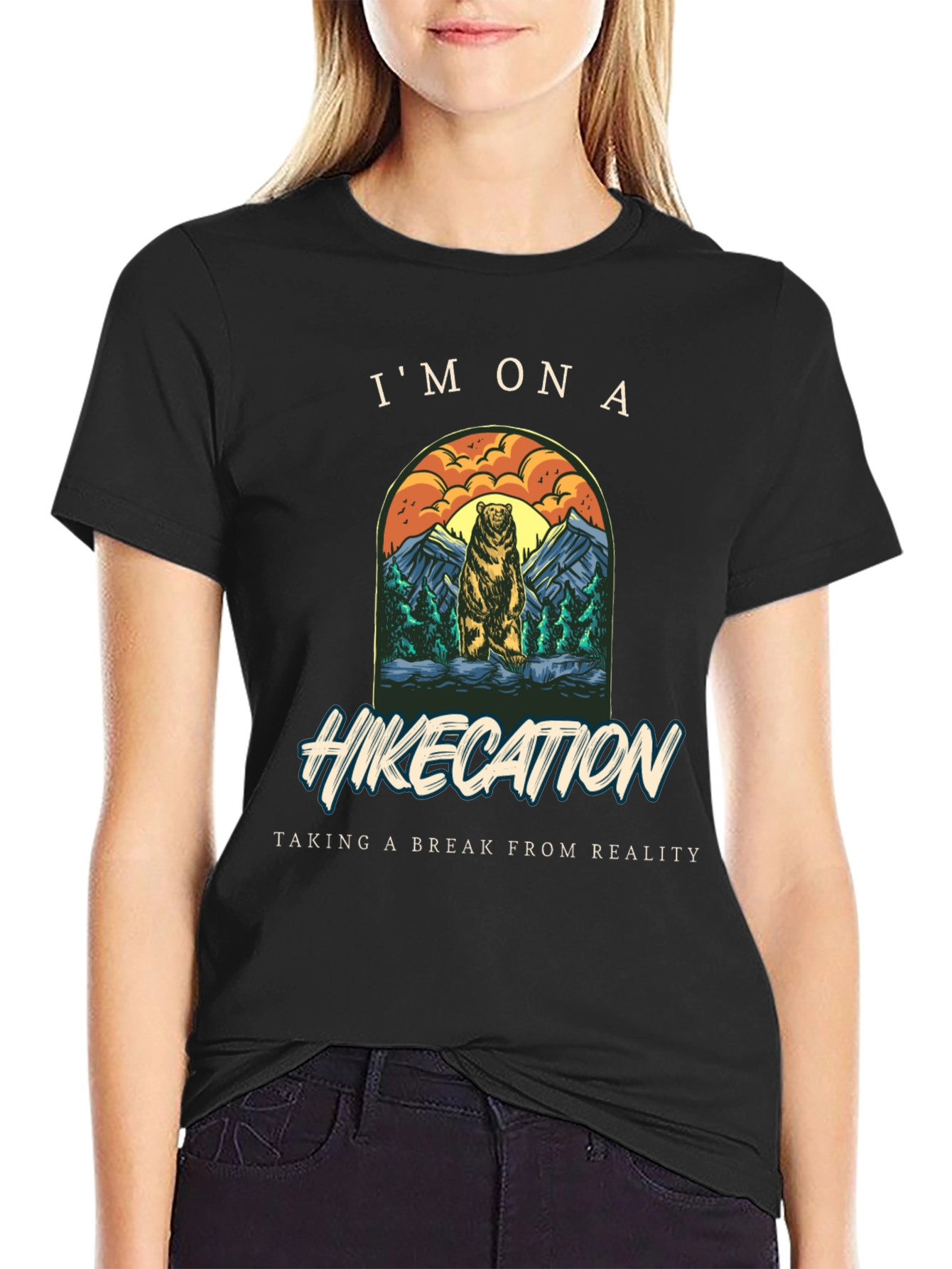 Hikecation Bear Graphic Tee - Nature Adventure