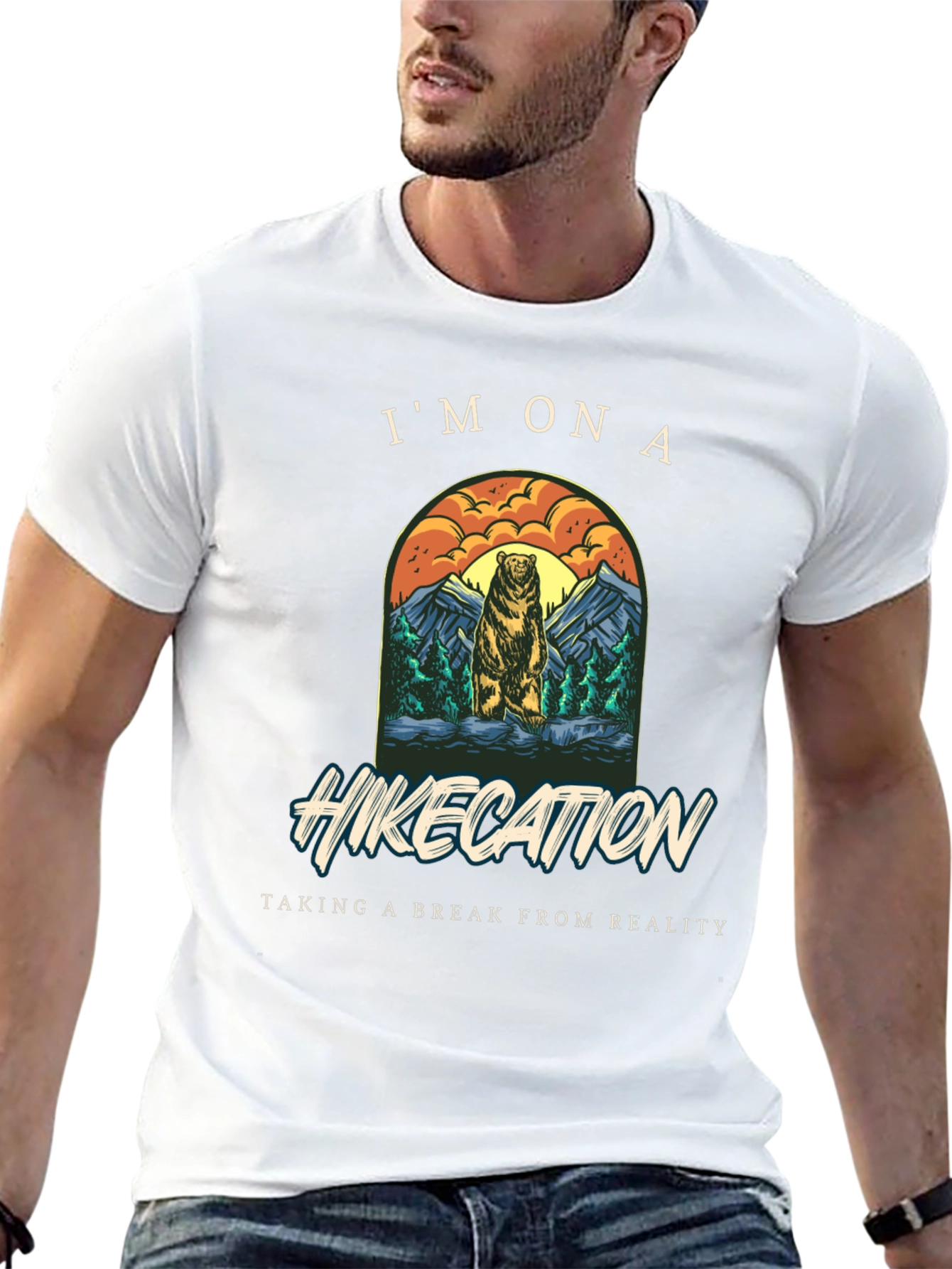 Hikecation Bear Graphic Tee - Nature Adventure