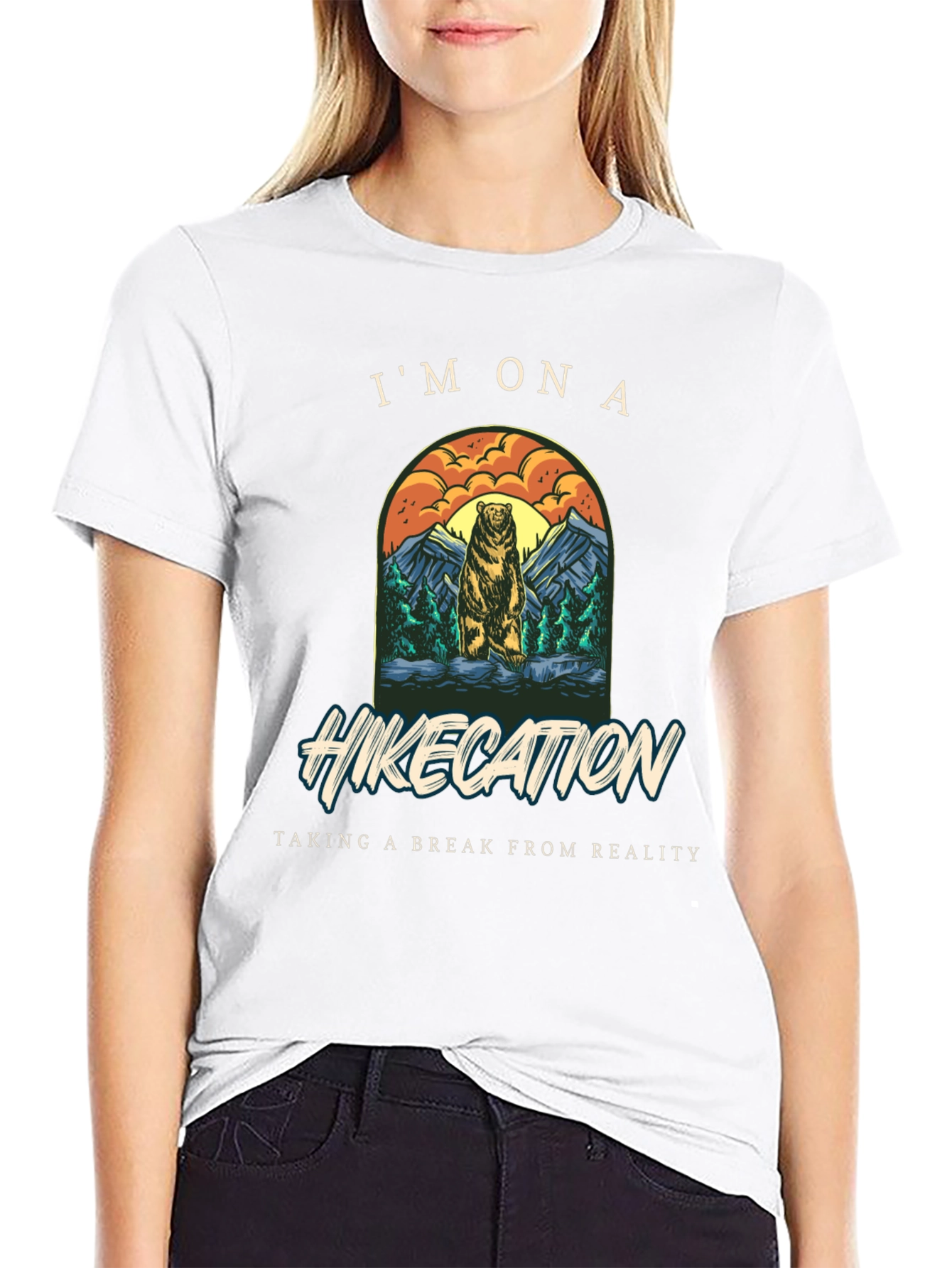Hikecation Bear Graphic Tee - Nature Adventure