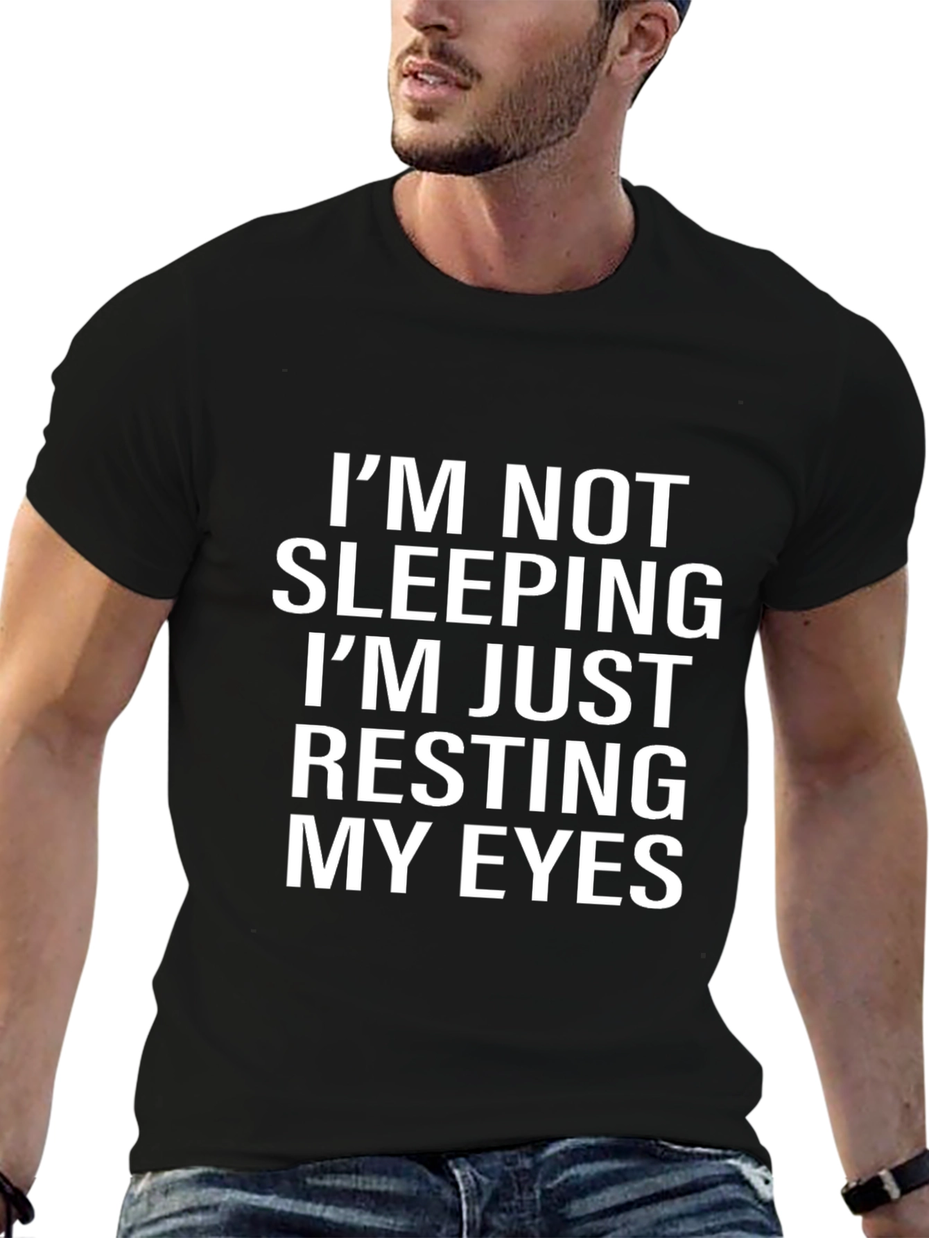 Resting My Eyes Graphic Tee - Unisex Black T-Shirt