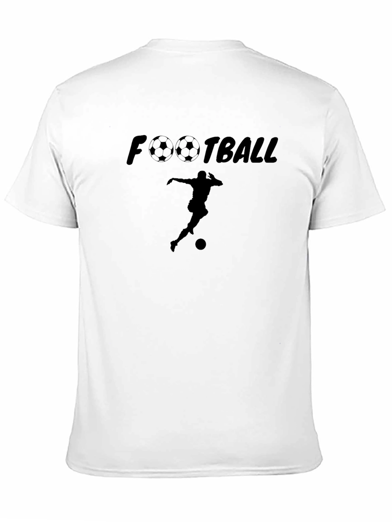 Football Player Graphic Tee - Black Cotton T-Shirt