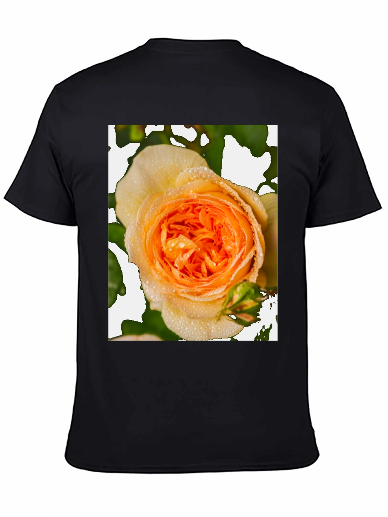 Floral Rose Graphic Tee - Modern Black T-Shirt