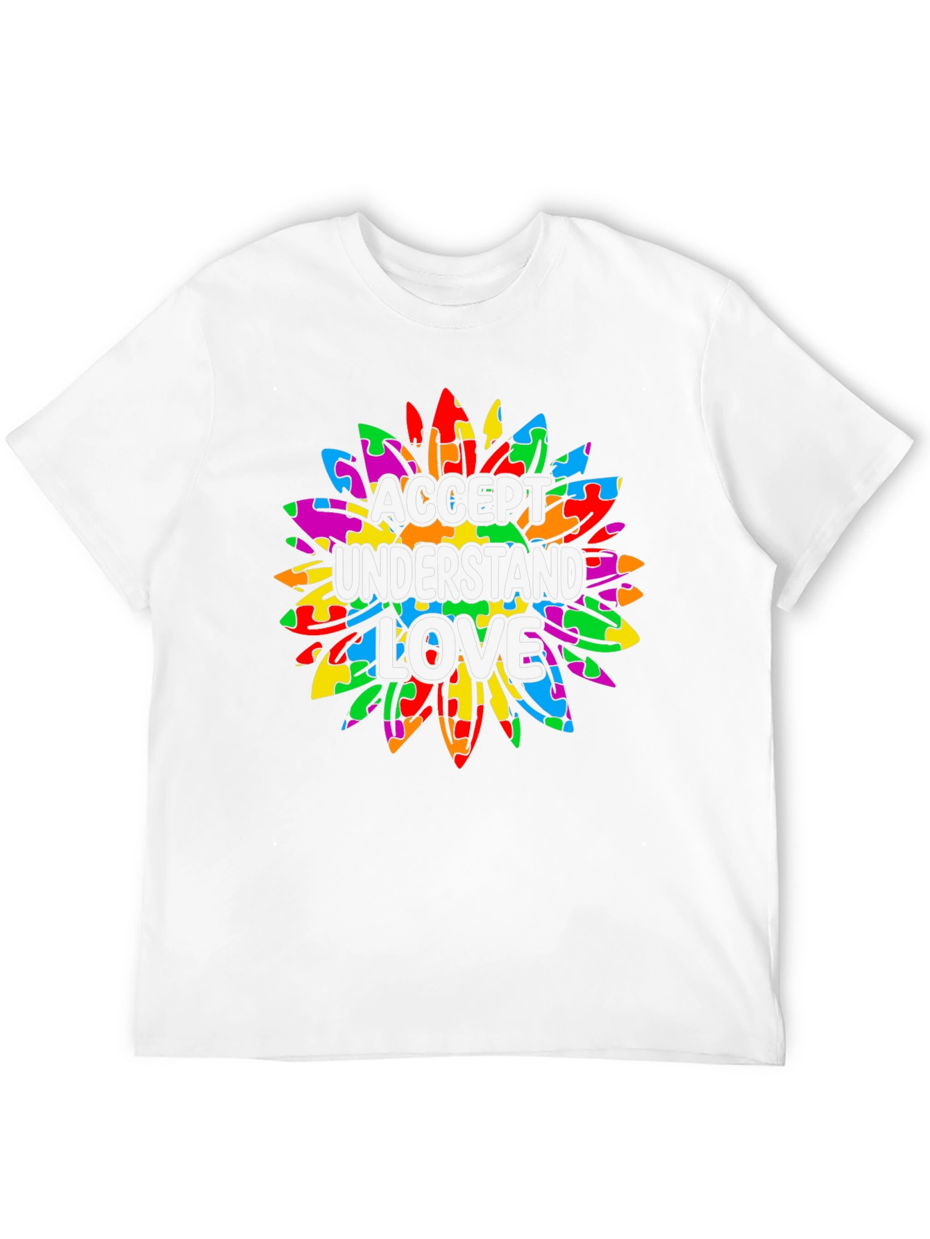 Autism Awareness T-Shirt Accept Understand Love Puzzle
