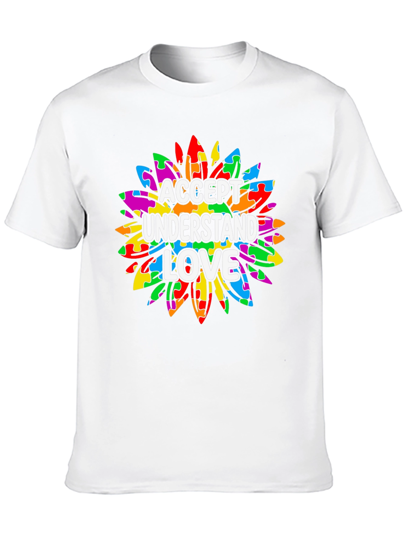 Autism Awareness T-Shirt Accept Understand Love Puzzle