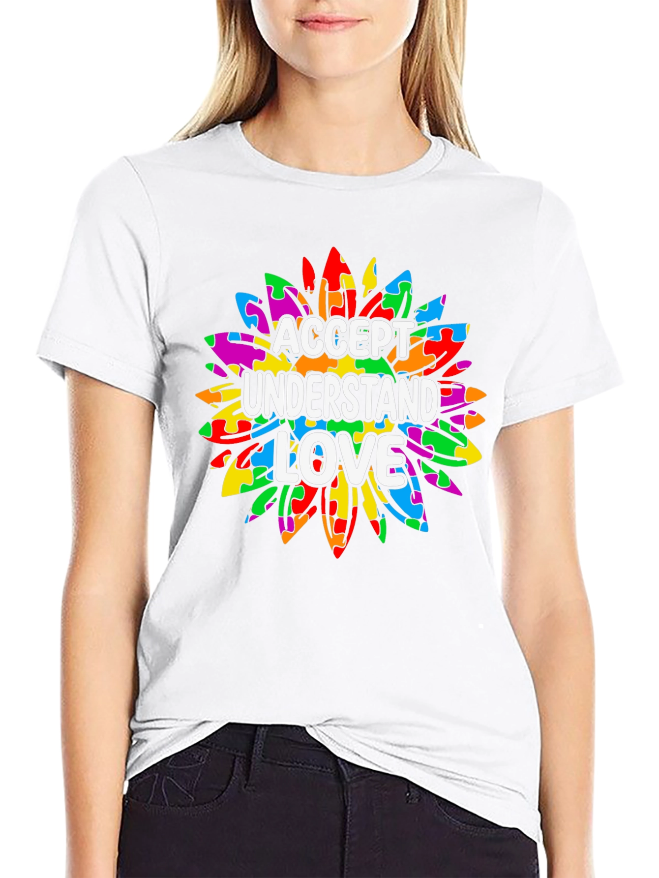 Autism Awareness T-Shirt Accept Understand Love Puzzle