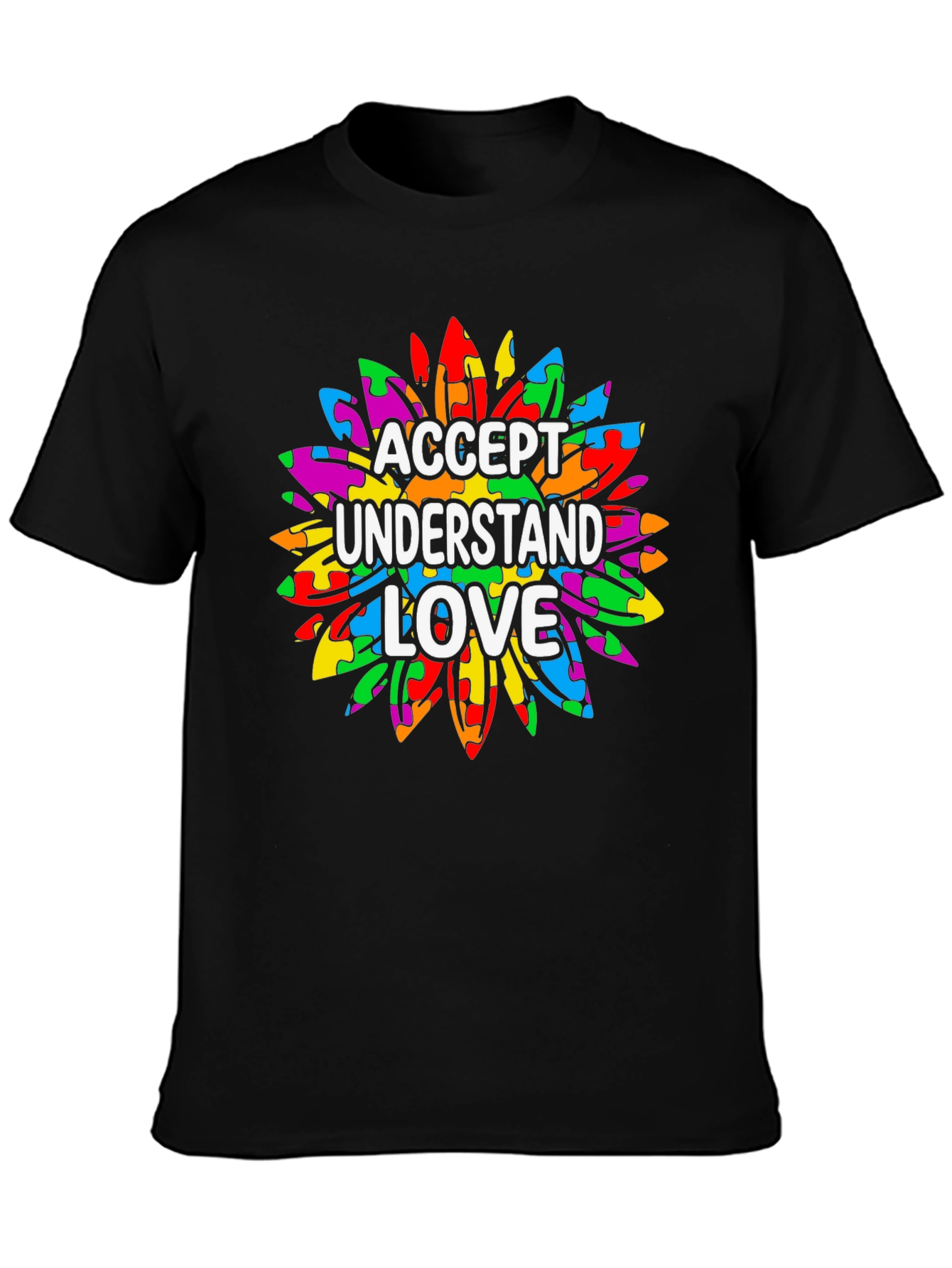 Autism Awareness T-Shirt Accept Understand Love Puzzle