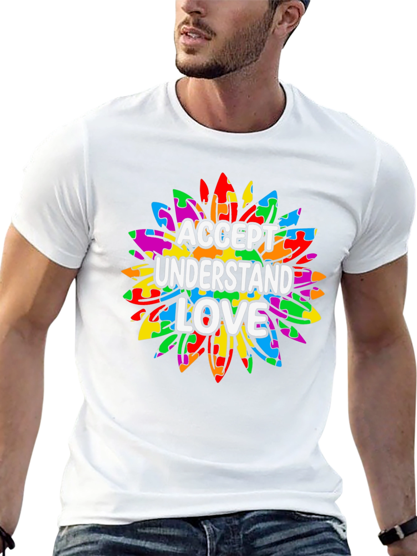 Autism Awareness T-Shirt Accept Understand Love Puzzle