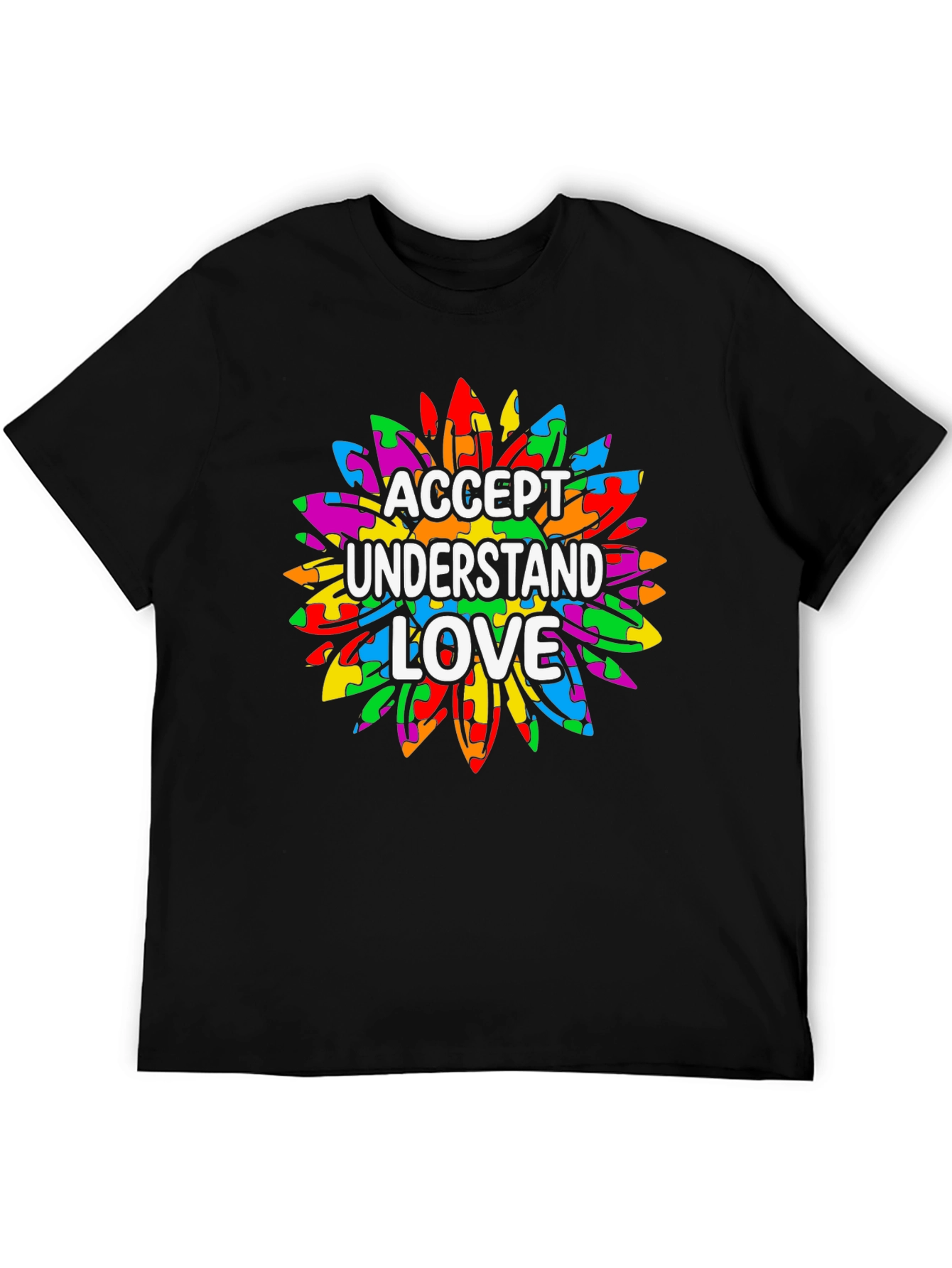 Autism Awareness T-Shirt Accept Understand Love Puzzle