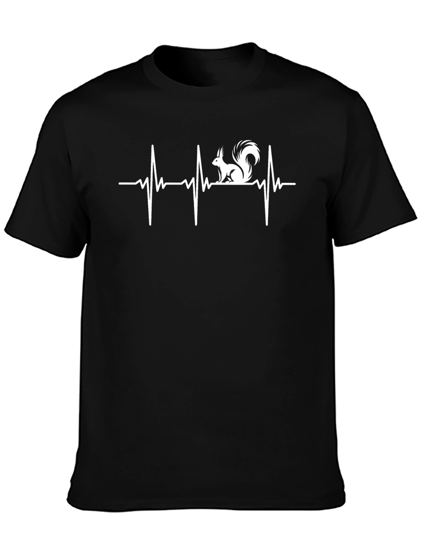 Squirrel Heartbeat T-Shirt - Black