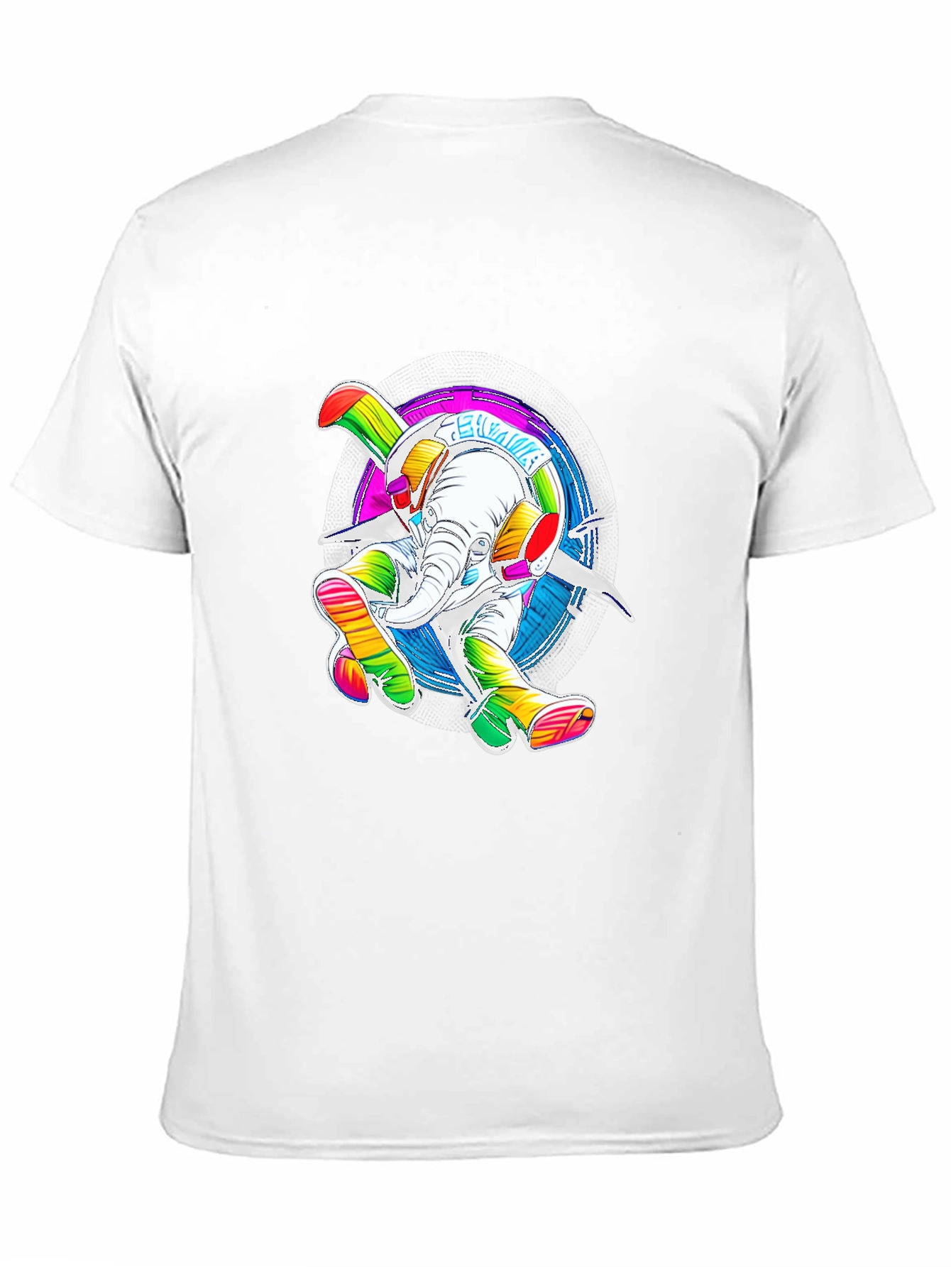 Rainbow Elephant Graphic Tee - Funky T-Shirt