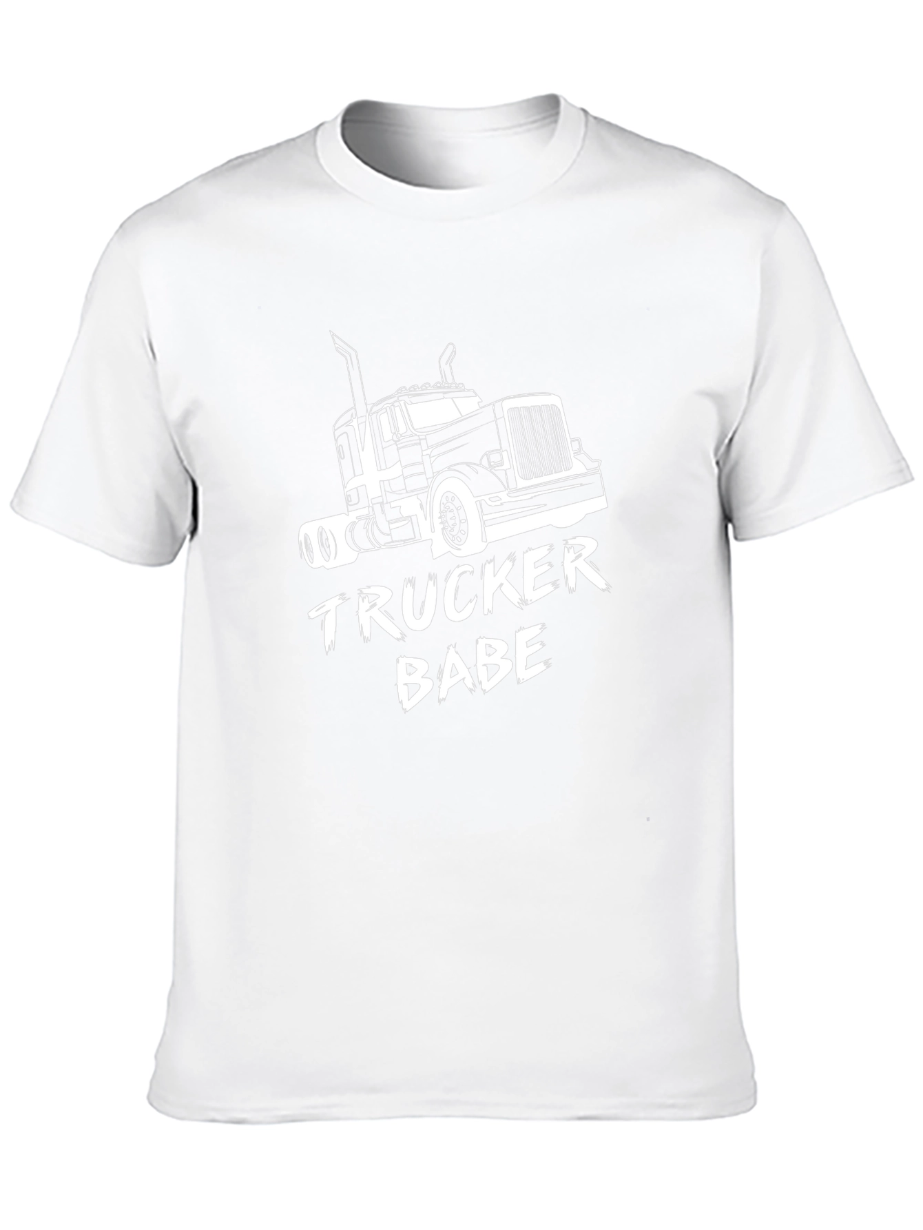 Trucker Babe Graphic Tee - Black Cotton Trucking T-Shirt