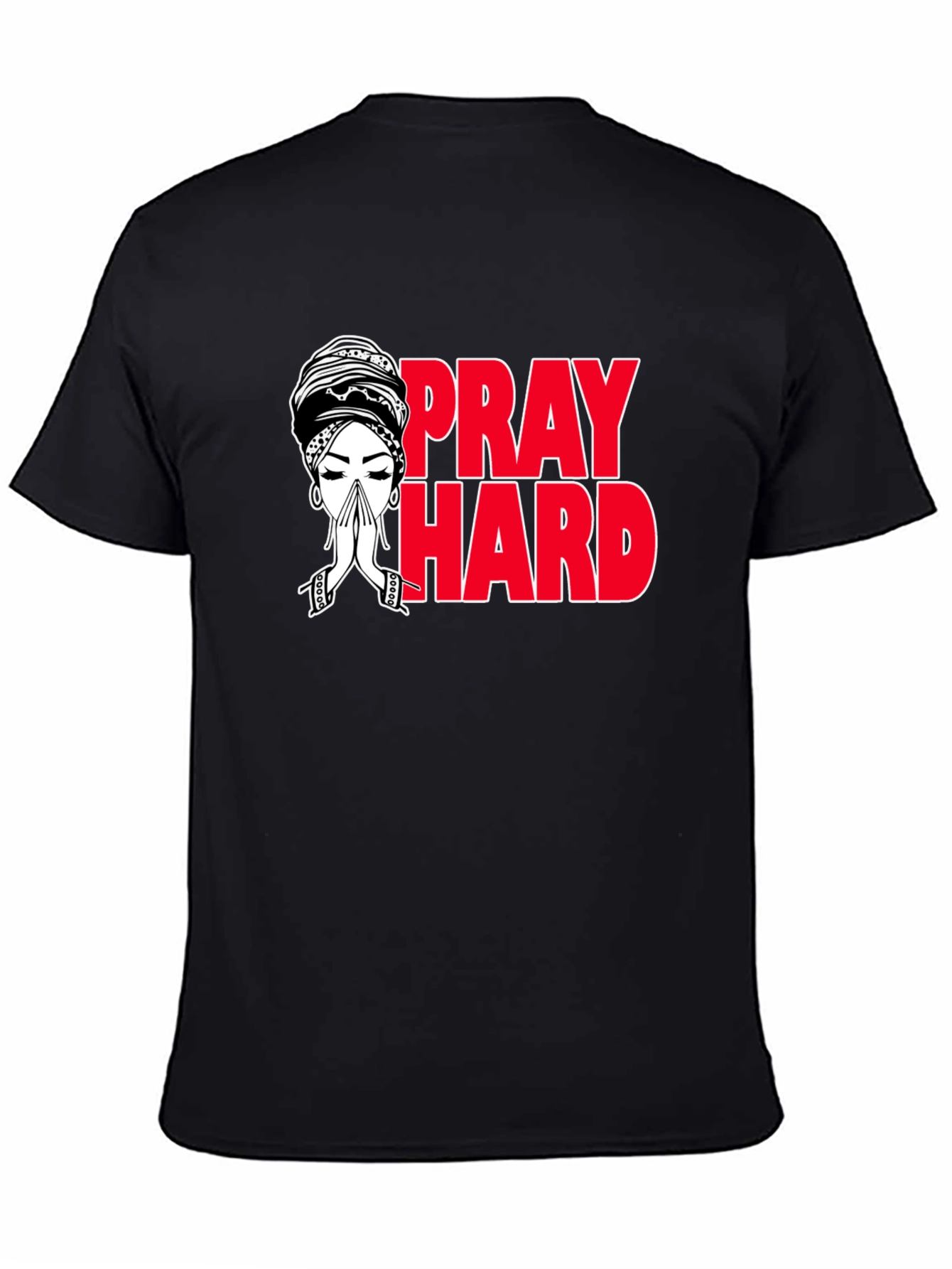 Pray Hard Graphic T-Shirt - Black