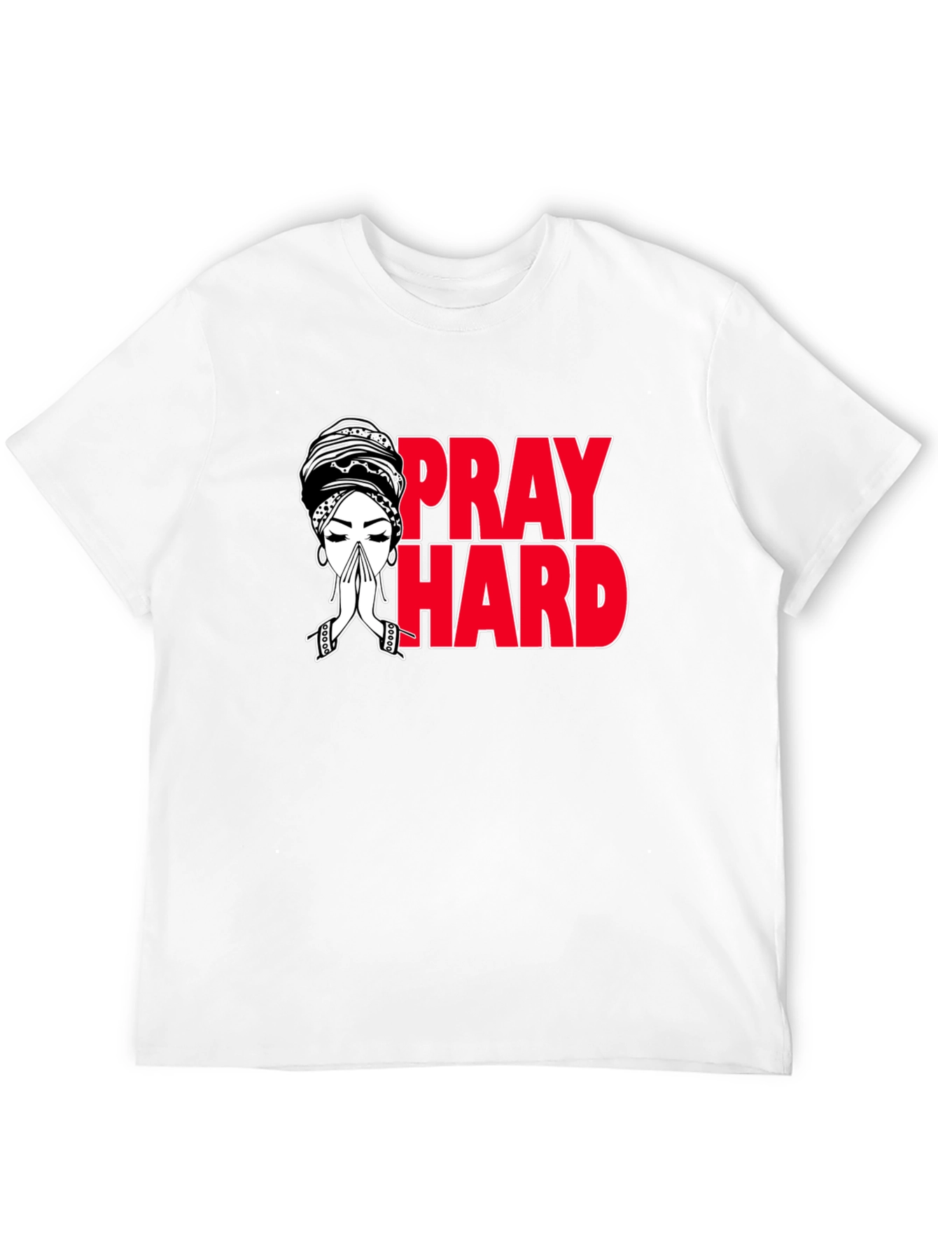 Pray Hard Graphic T-Shirt - Black