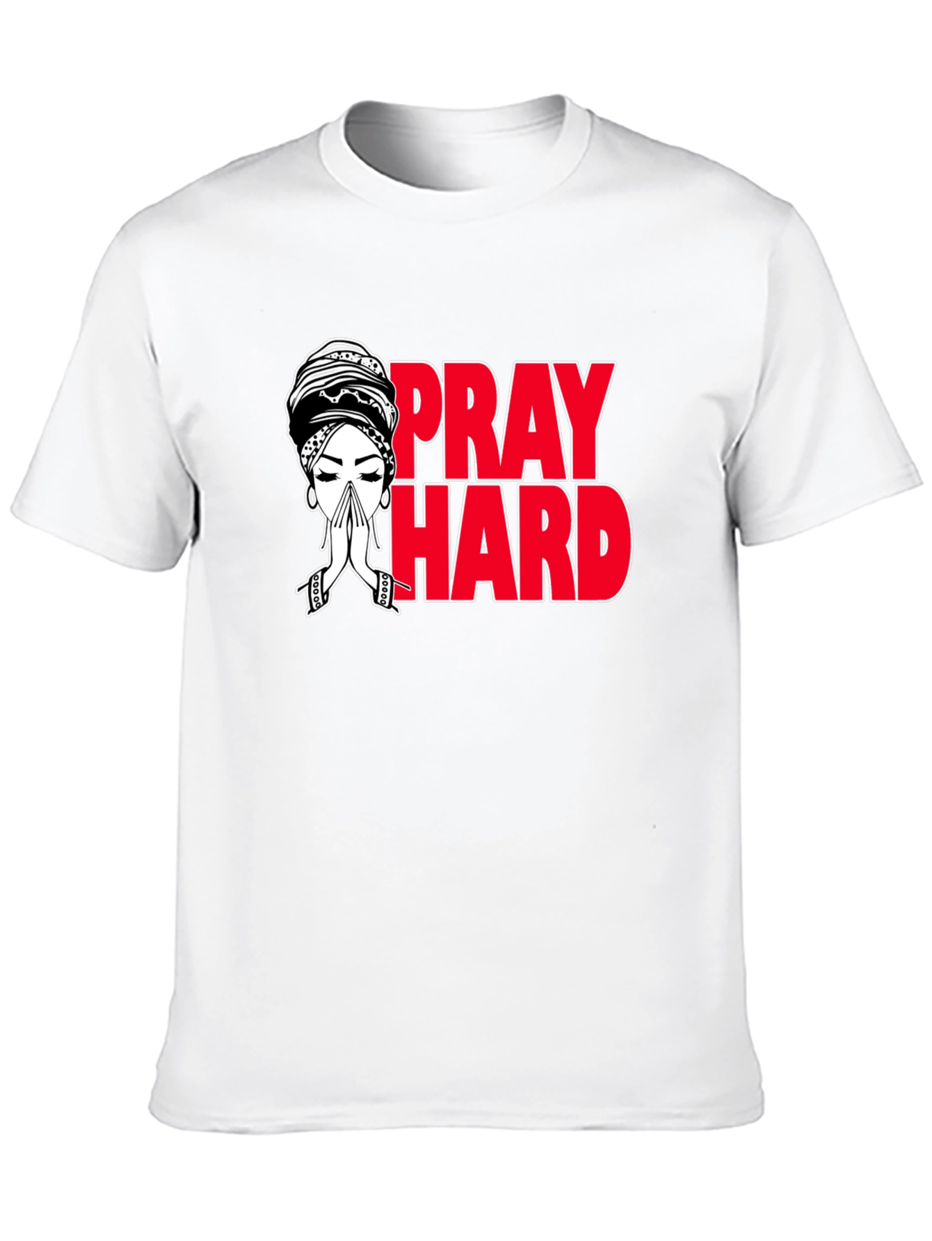 Pray Hard Graphic T-Shirt - Black