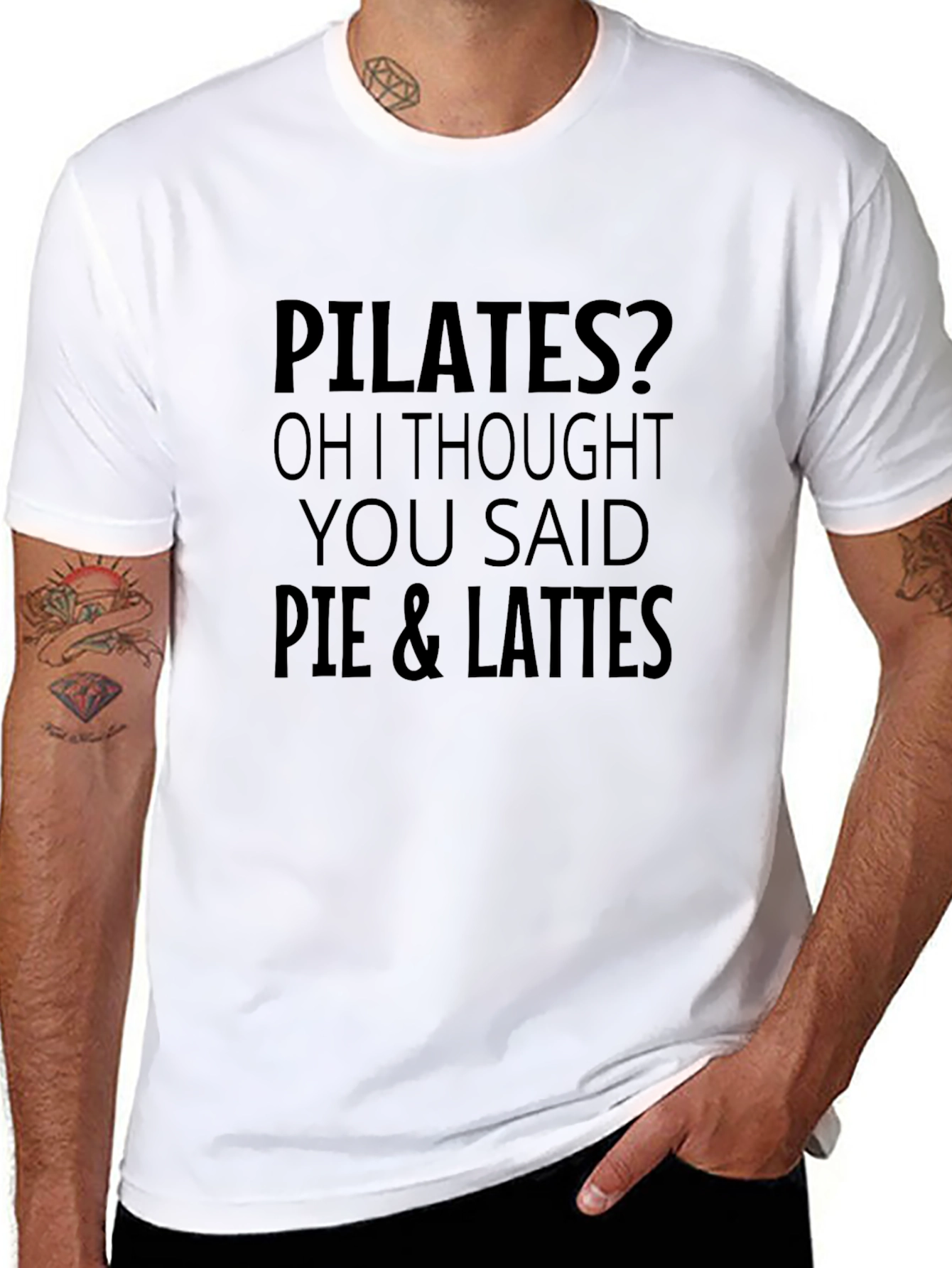 Pilates? Pie & Lattes Funny Graphic T-Shirt