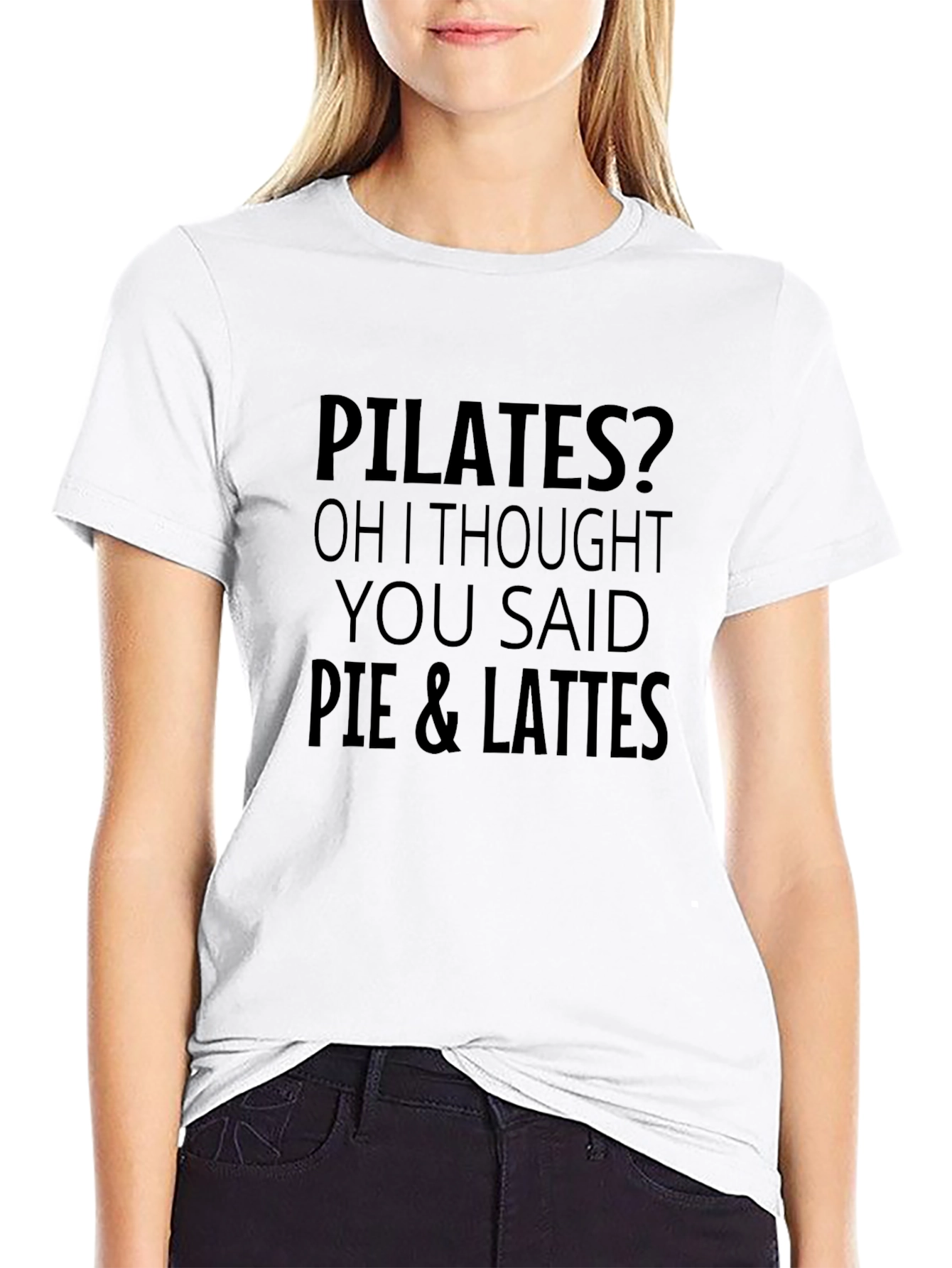 Pilates? Pie & Lattes Funny Graphic T-Shirt