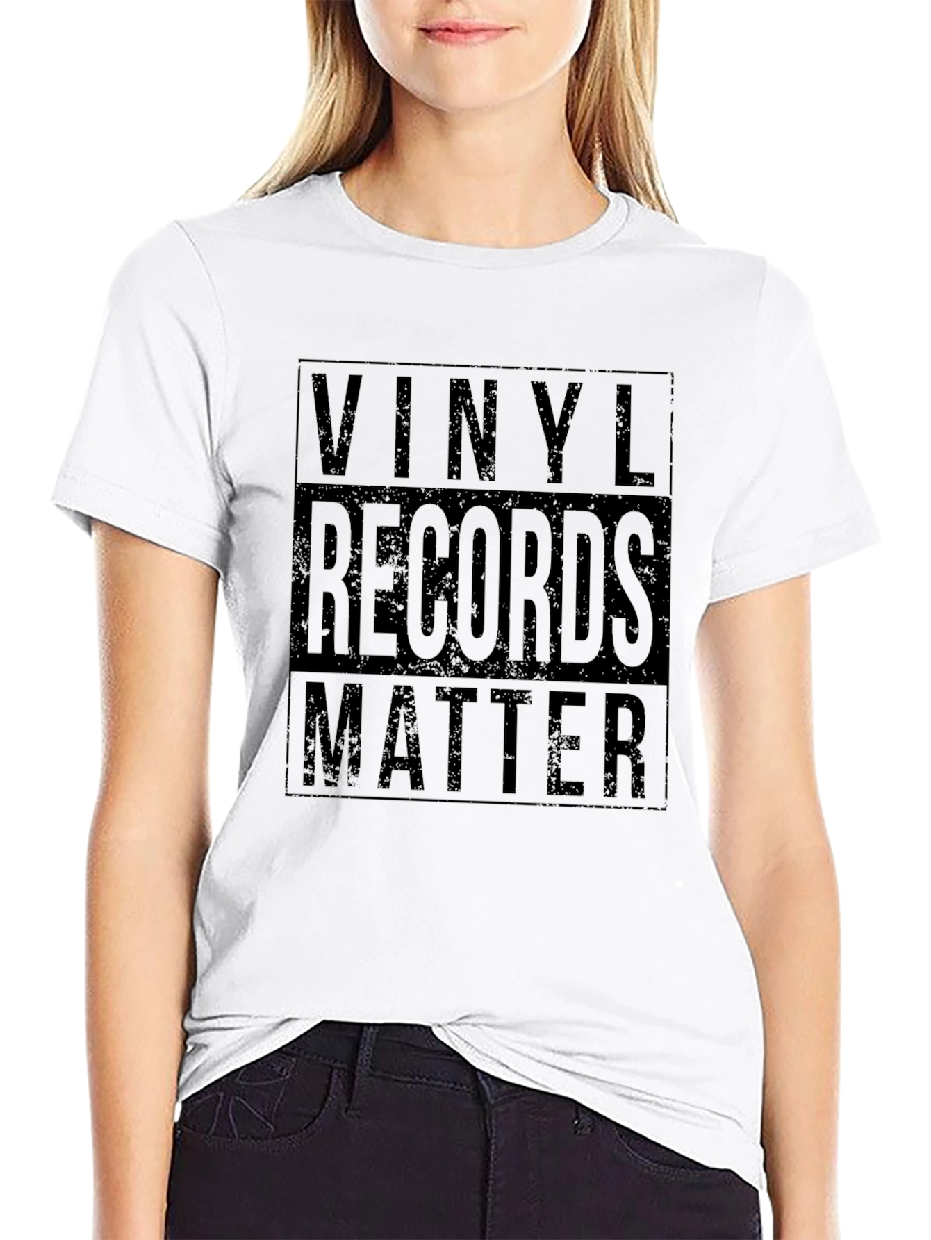 Vinyl Records Matter Black Graphic T-Shirt