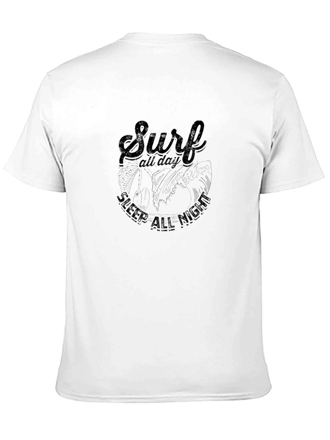 Surf All Day Black Graphic T-Shirt