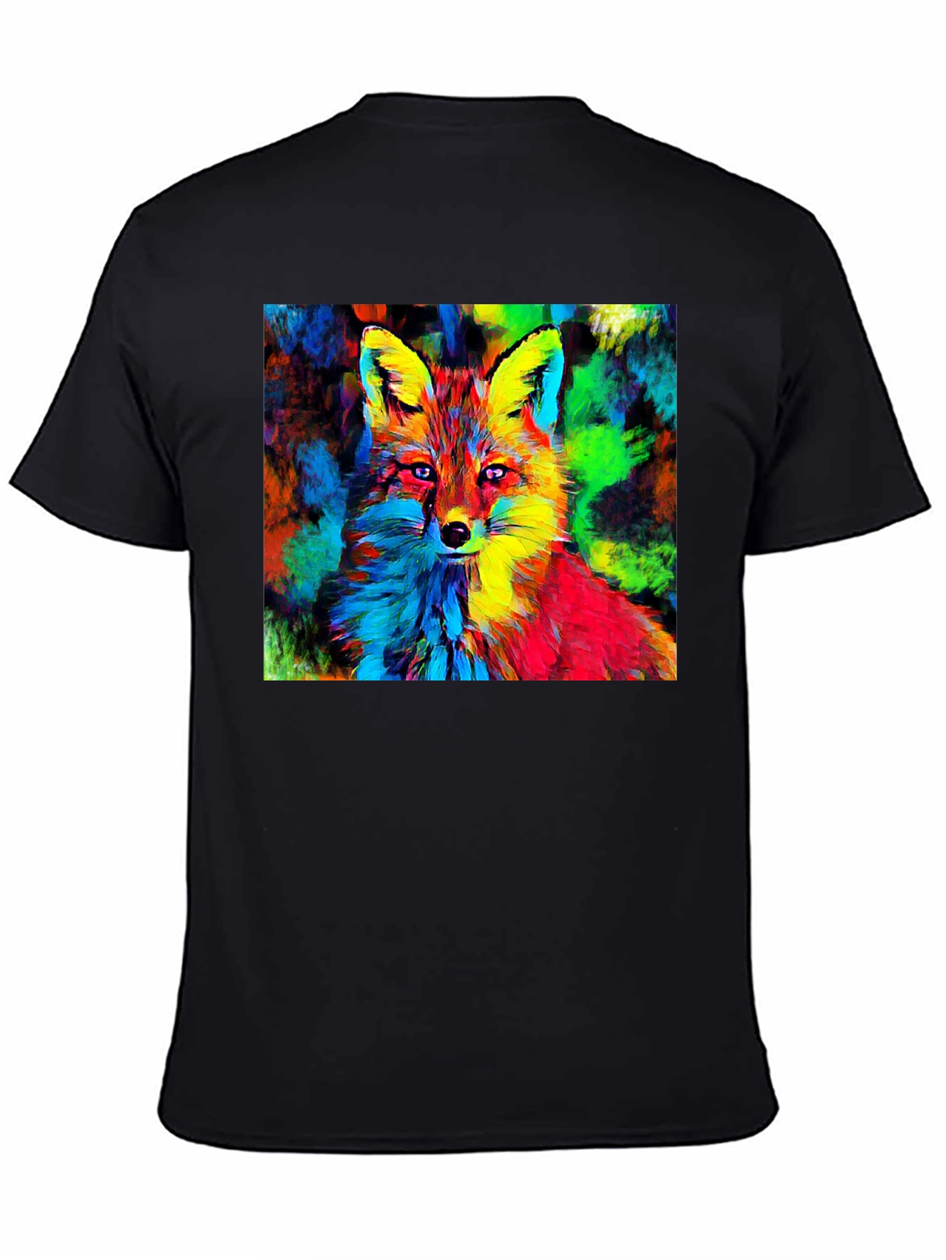 Vibrant Fox Graphic Tee - Artistic Animal Print