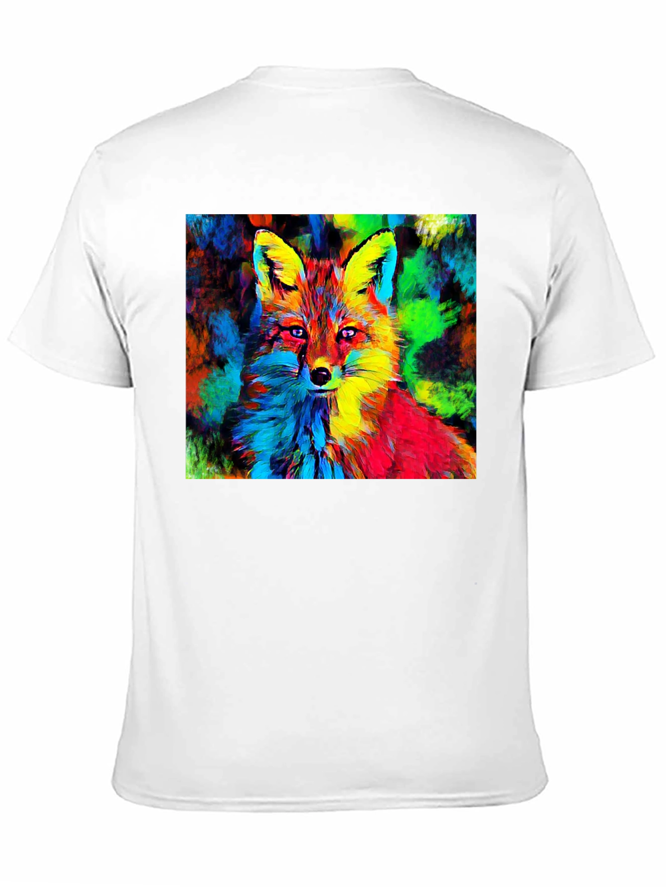 Vibrant Fox Graphic Tee - Artistic Animal Print