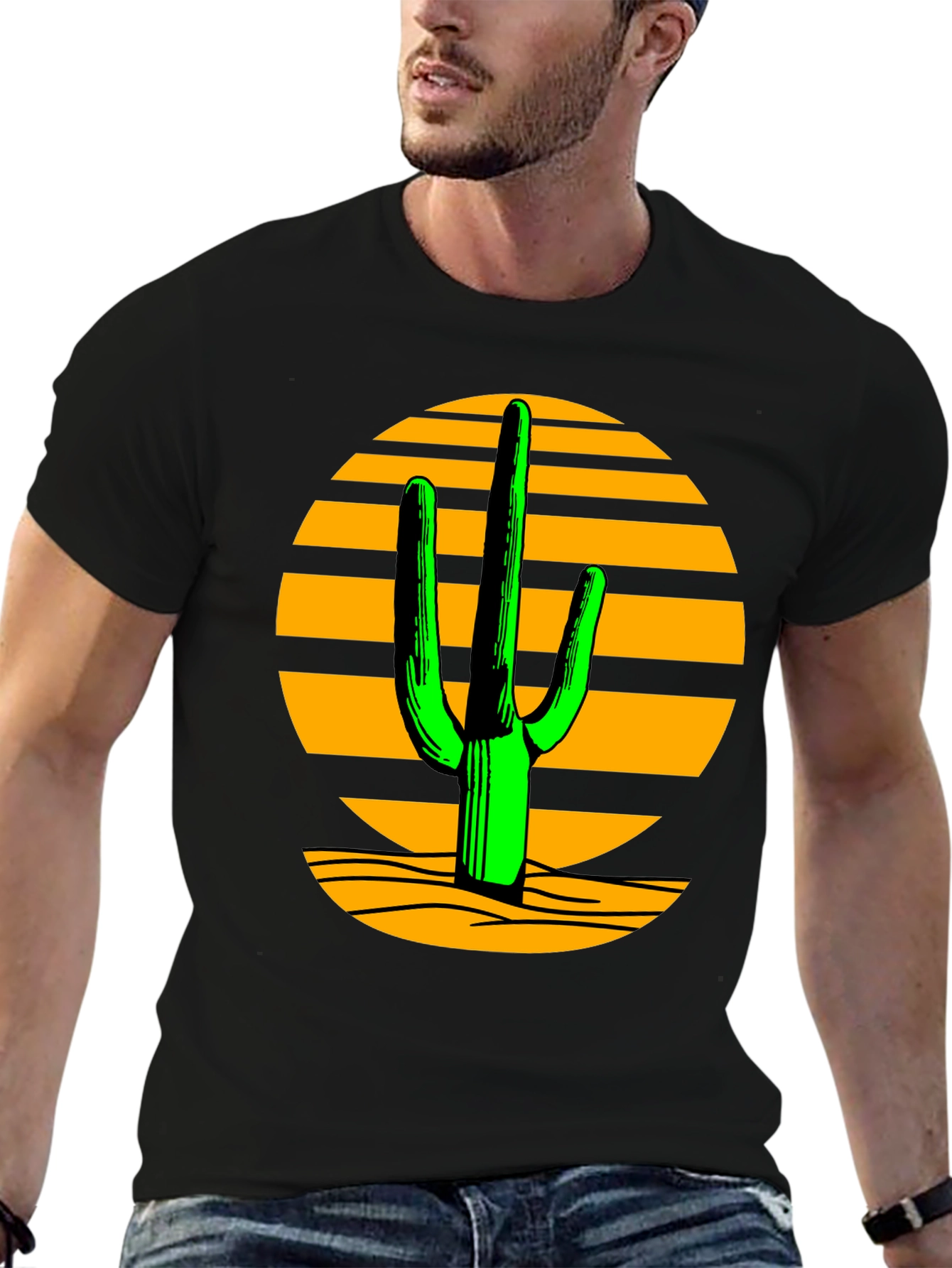 Desert Cactus Graphic Tee - Black T-Shirt