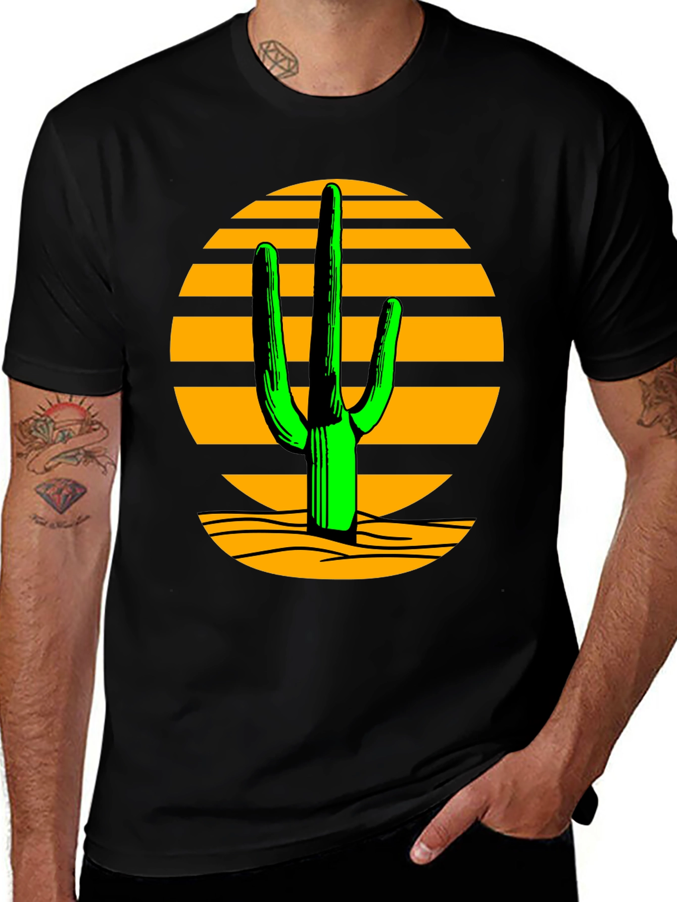 Desert Cactus Graphic Tee - Black T-Shirt
