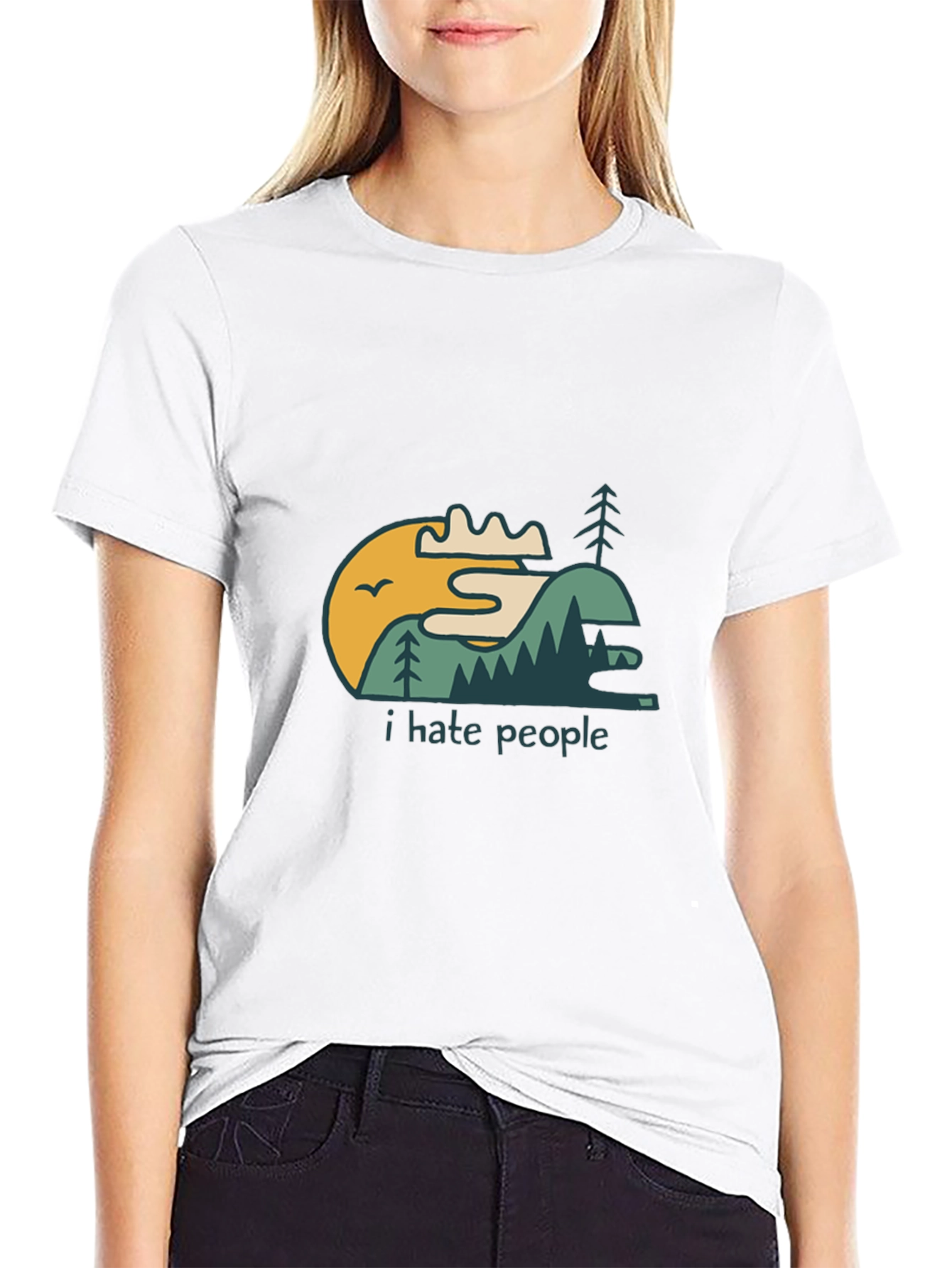 I Hate People Graphic Tee - Nature Scene T-Shirt
