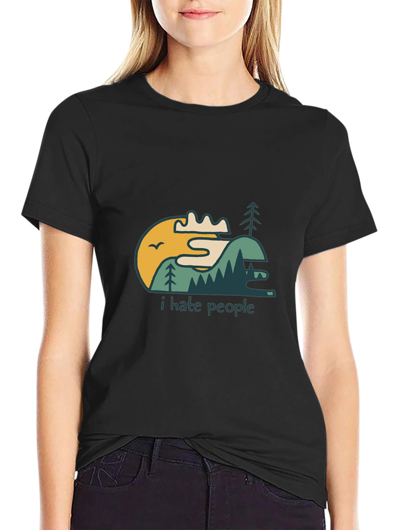 I Hate People Graphic Tee - Nature Scene T-Shirt