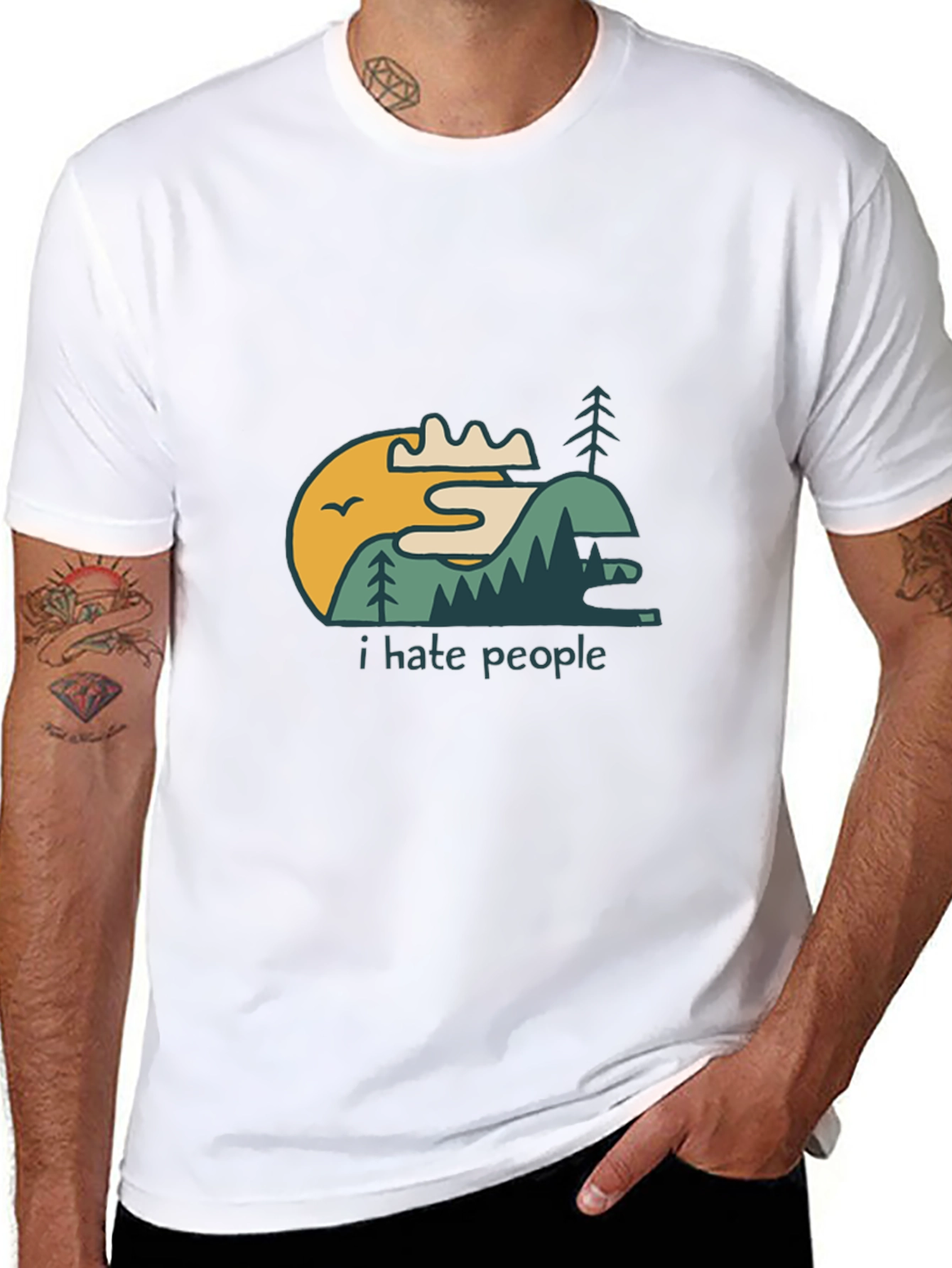 I Hate People Graphic Tee - Nature Scene T-Shirt