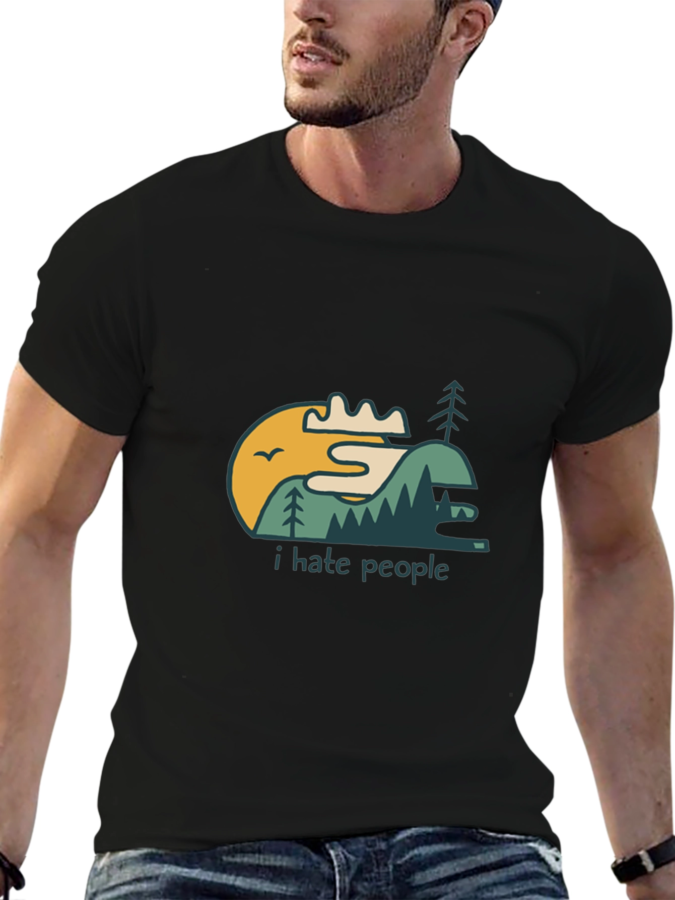 I Hate People Graphic Tee - Nature Scene T-Shirt