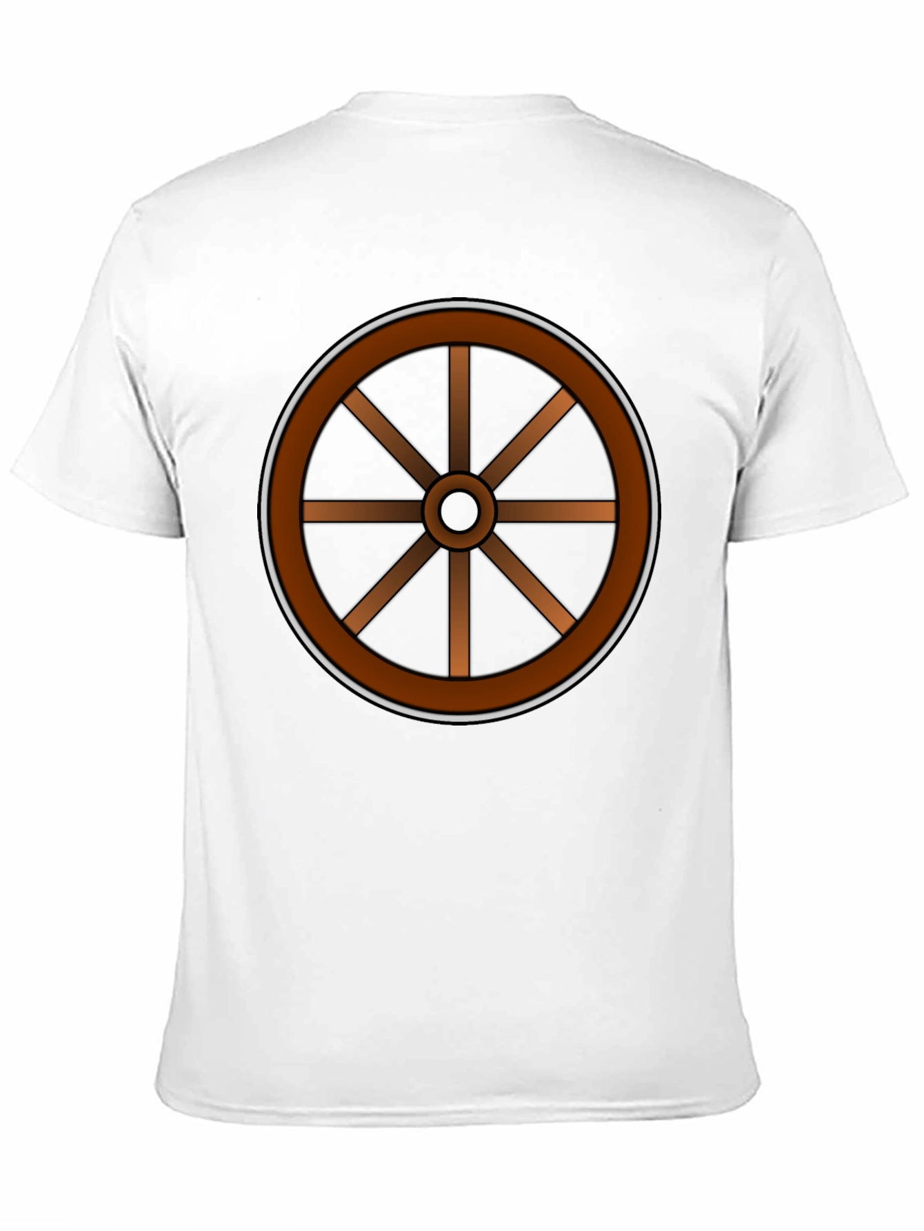 Rustic Wheel Graphic Tee - Black Cotton T-Shirt