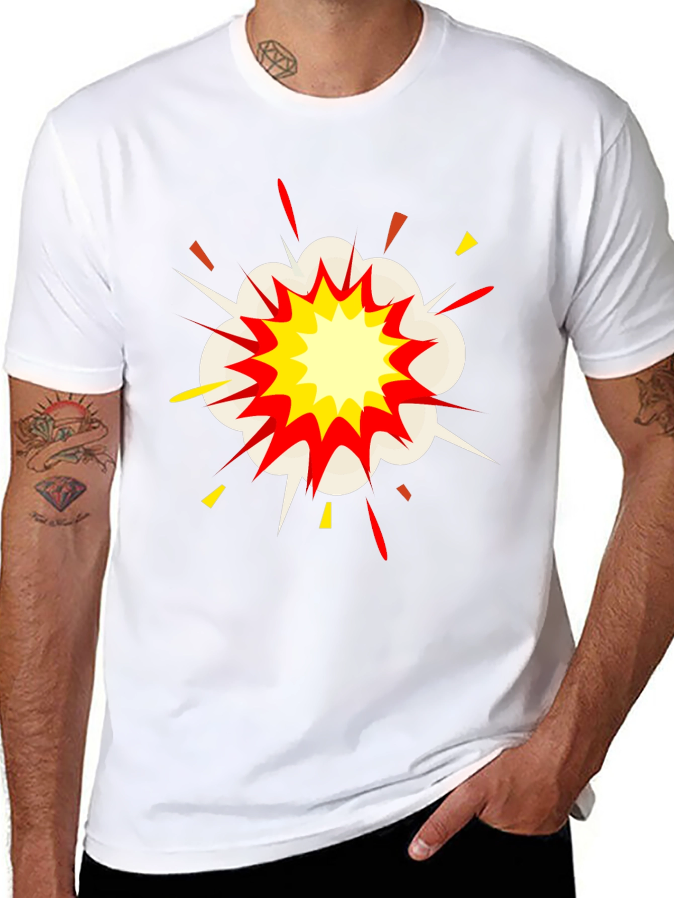 Comic Explosion Graphic Black T-Shirt