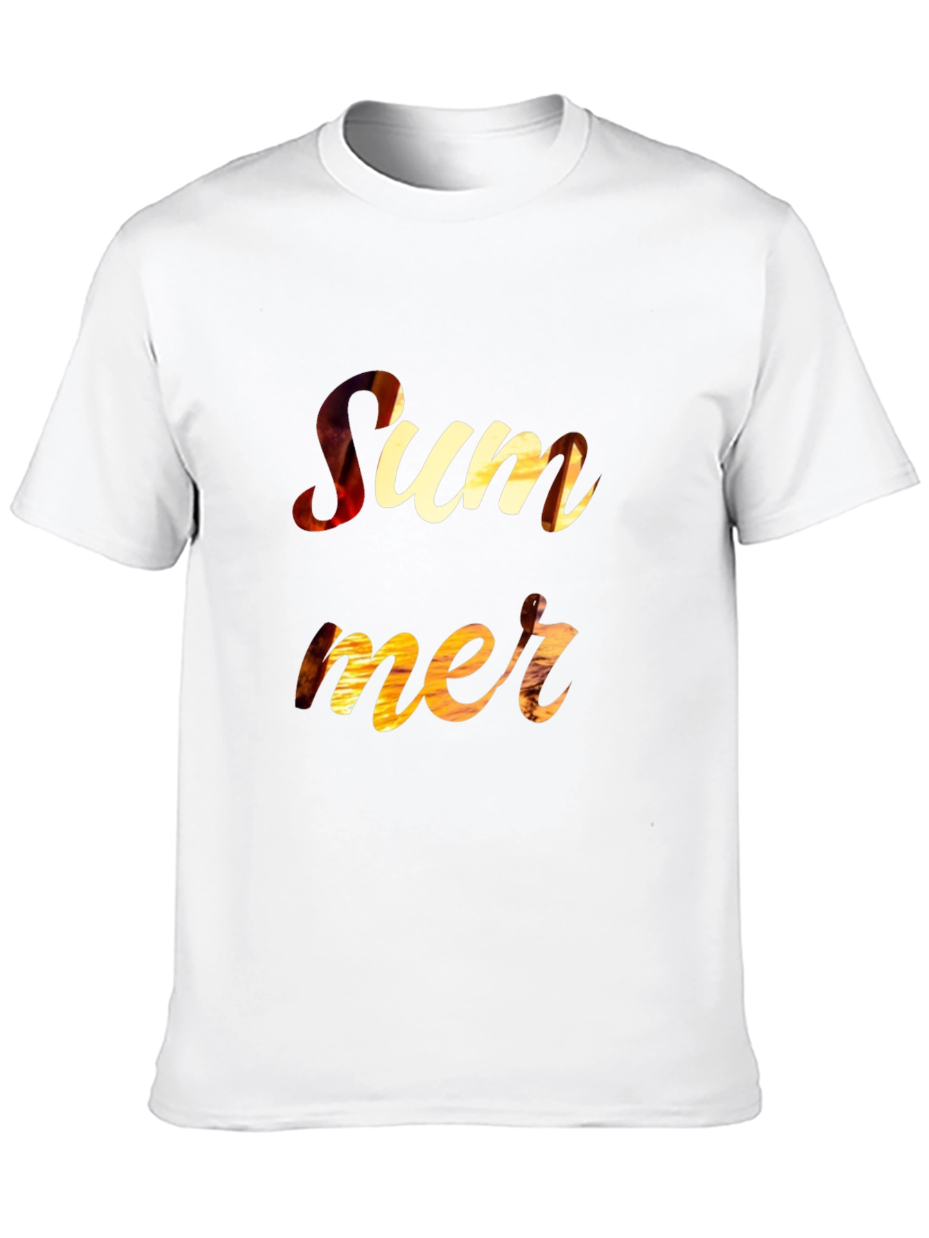 Summer Sunset Graphic Print Black T-Shirt